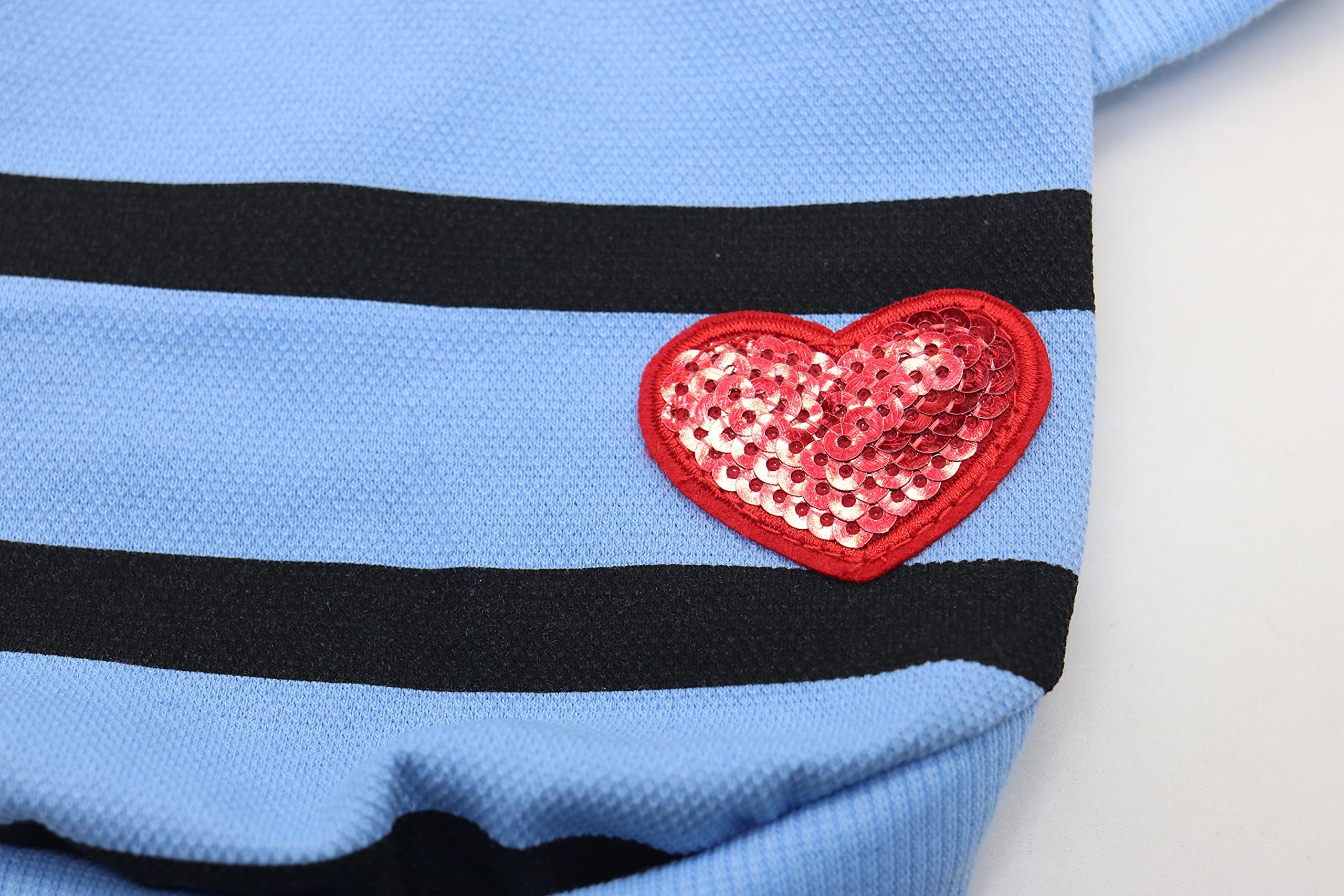 Pet Sweater Striped Dog Clothes Medium Dogs T Shirts Boston Bulldog Sweatshirt, Large, Rose