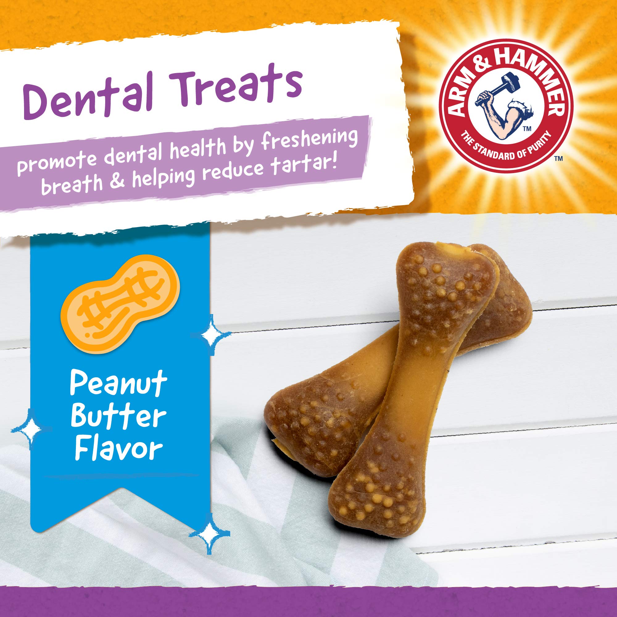 Arm & Hammer for Pets Nubbies Dental Treats for Dogs with Baking Soda & Calcium, Treat Chews Help Fight Bad Breath, Plaque & Tar
