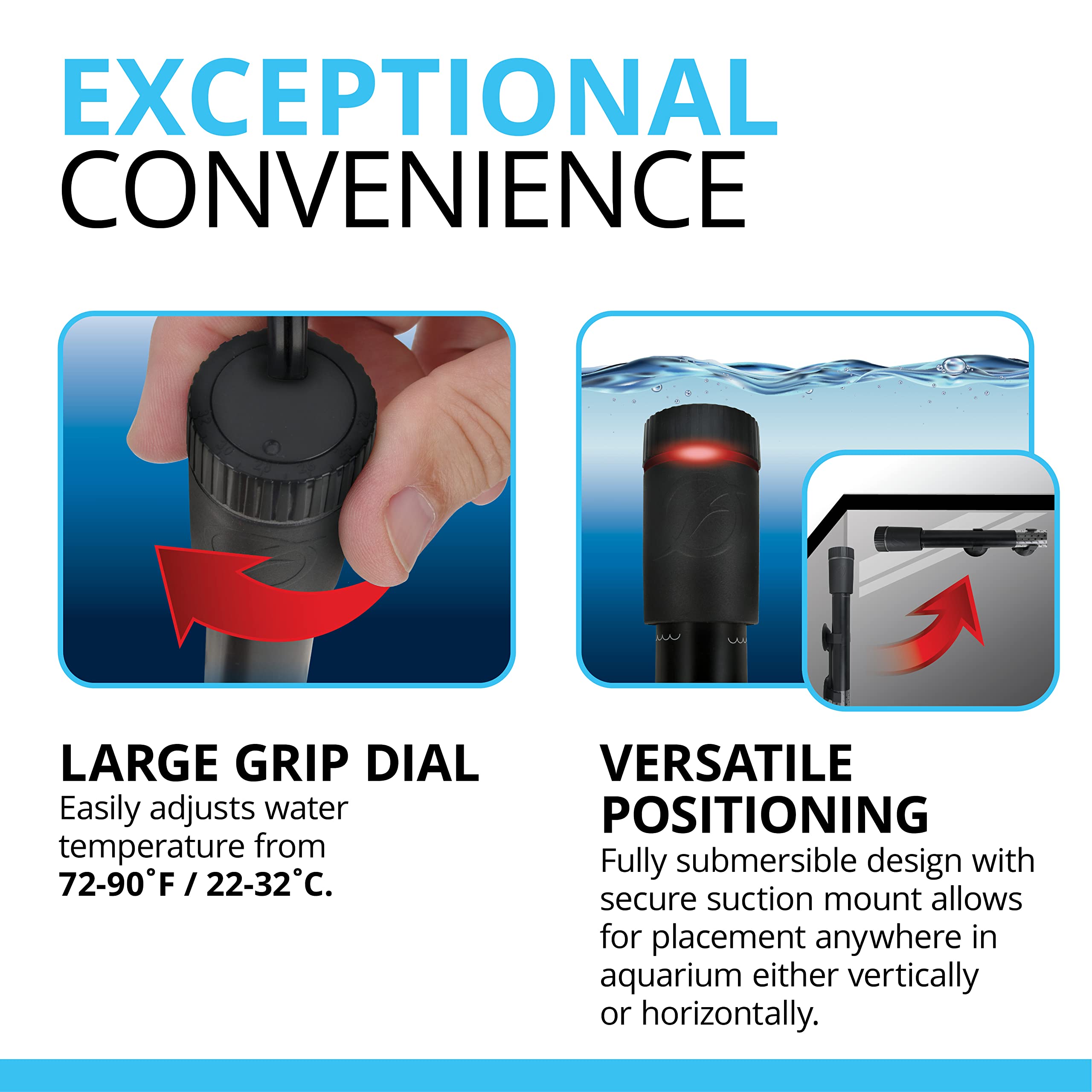 Fluval T100 Fully Electronic Heater For Freshwater Aquariums Up To 30 Gal.