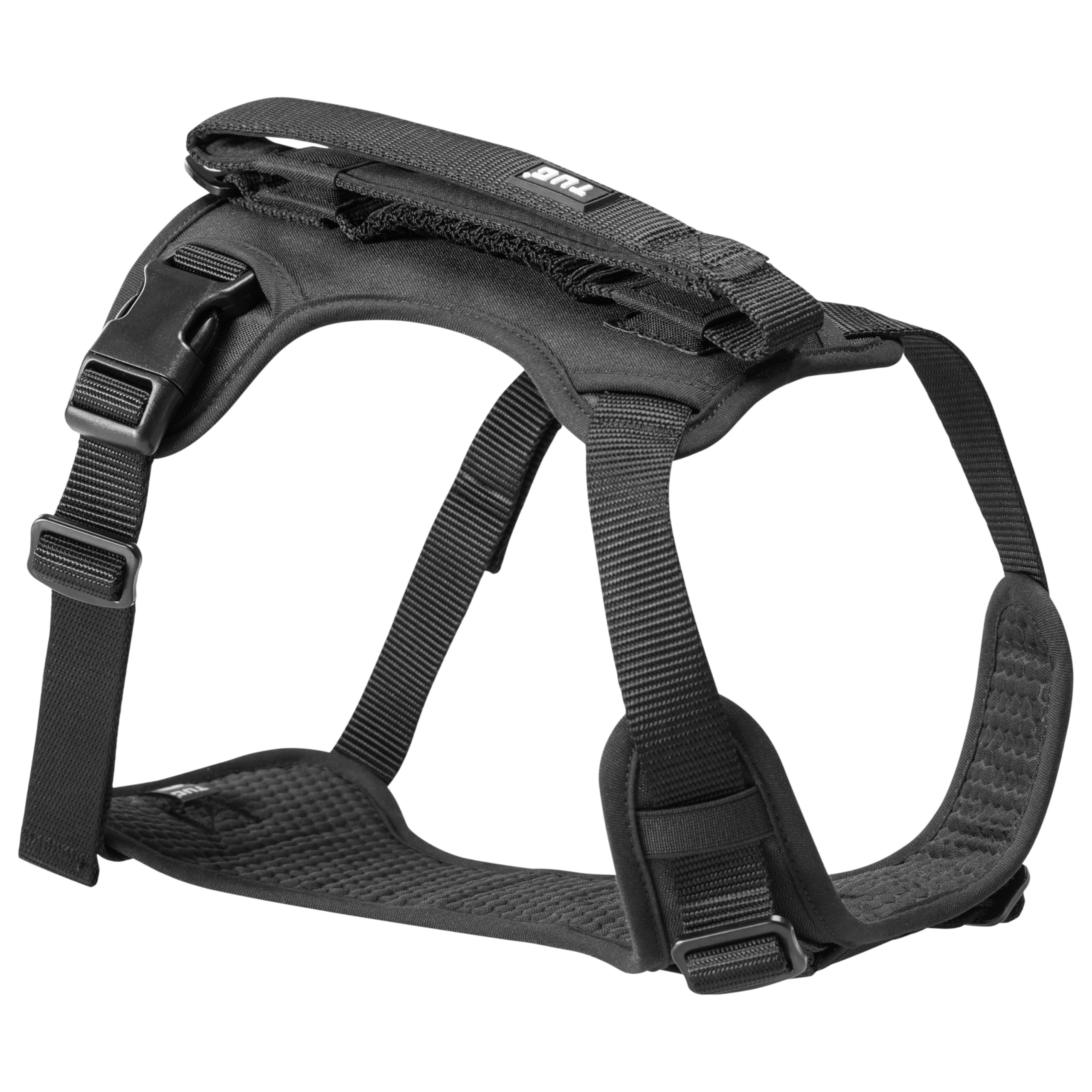 Tug Grab Dog Harness | Integrated Traffic Leash Magnetically Attached For Quick Control (Medium/Black)