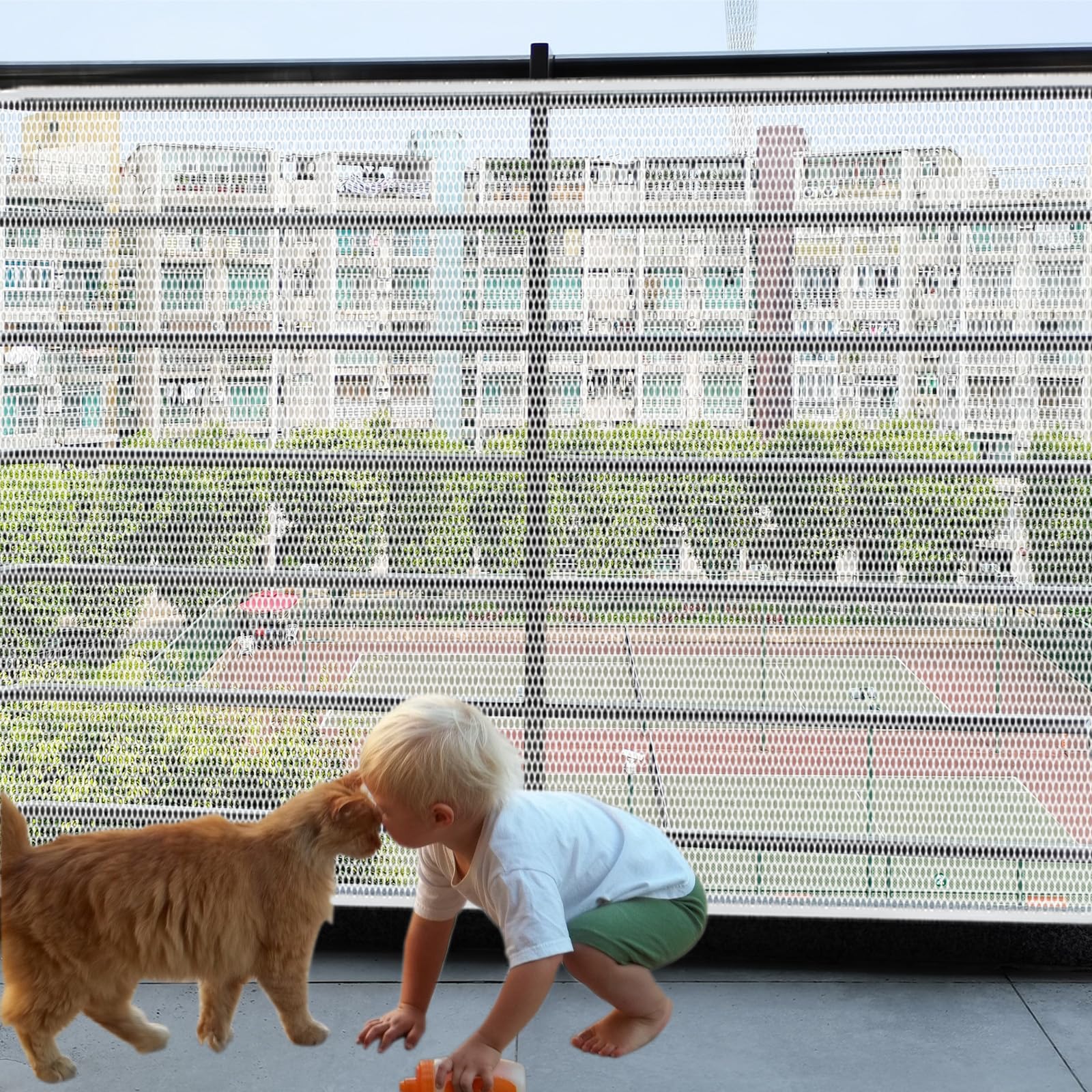 Banister Guard-10ft X 3ft Thick Balcony Safety Net for Kids Pet Balcony Guard Balcony Netting for Pets Rail Net for Balcony Apar