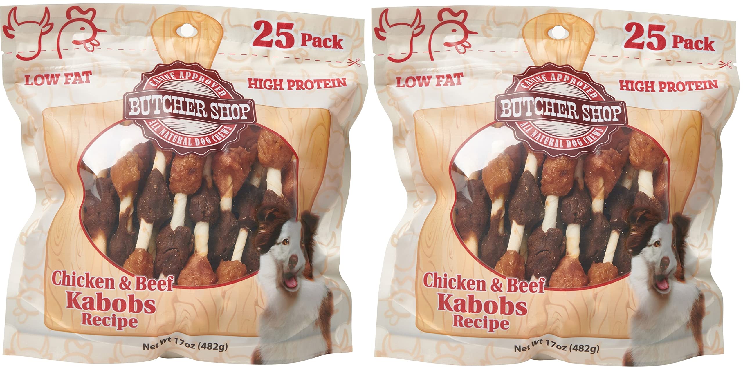 Butcher Shop Chicken and Beef Kabobs Dog Treats (2 Pack (50 Total))