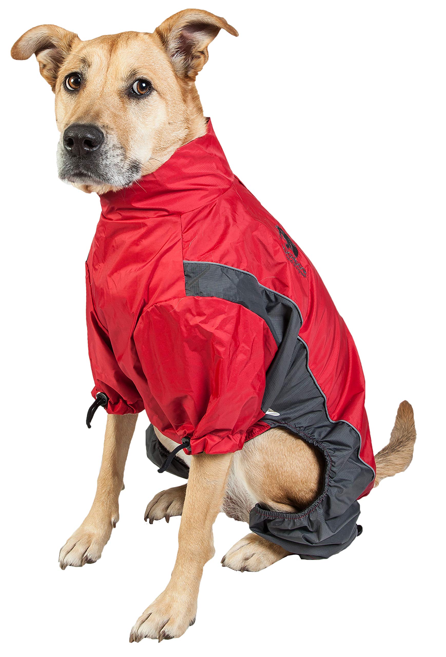 TOUCHDOG Quantum-Ice Full Body Bodied Adjustable and 3M Reflective Pet Dog Coat Jacket w/ Blackshark Technology, Small, Red, C