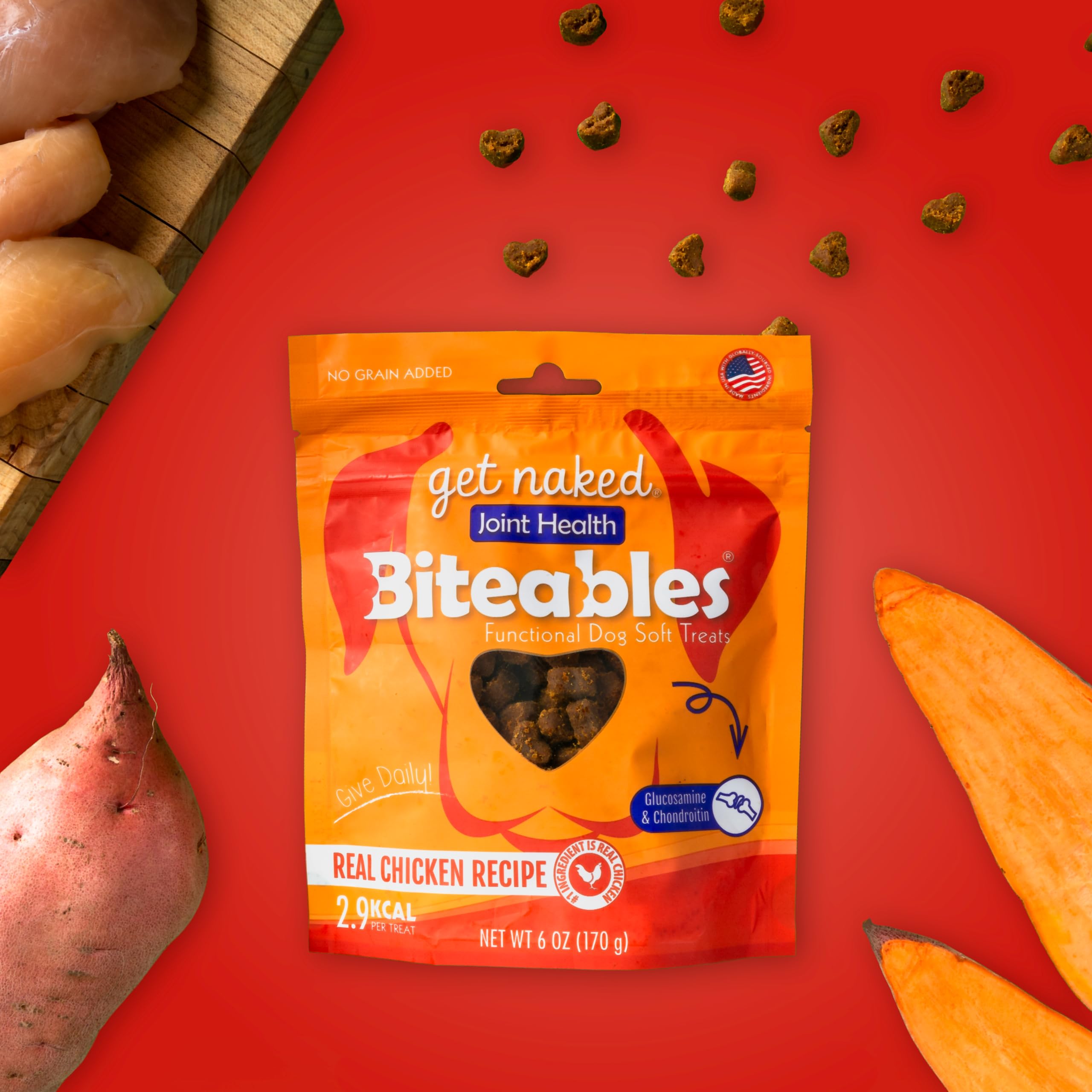 Get Naked Biteables Joint Health Soft Treats for Dogs 6oz Bag