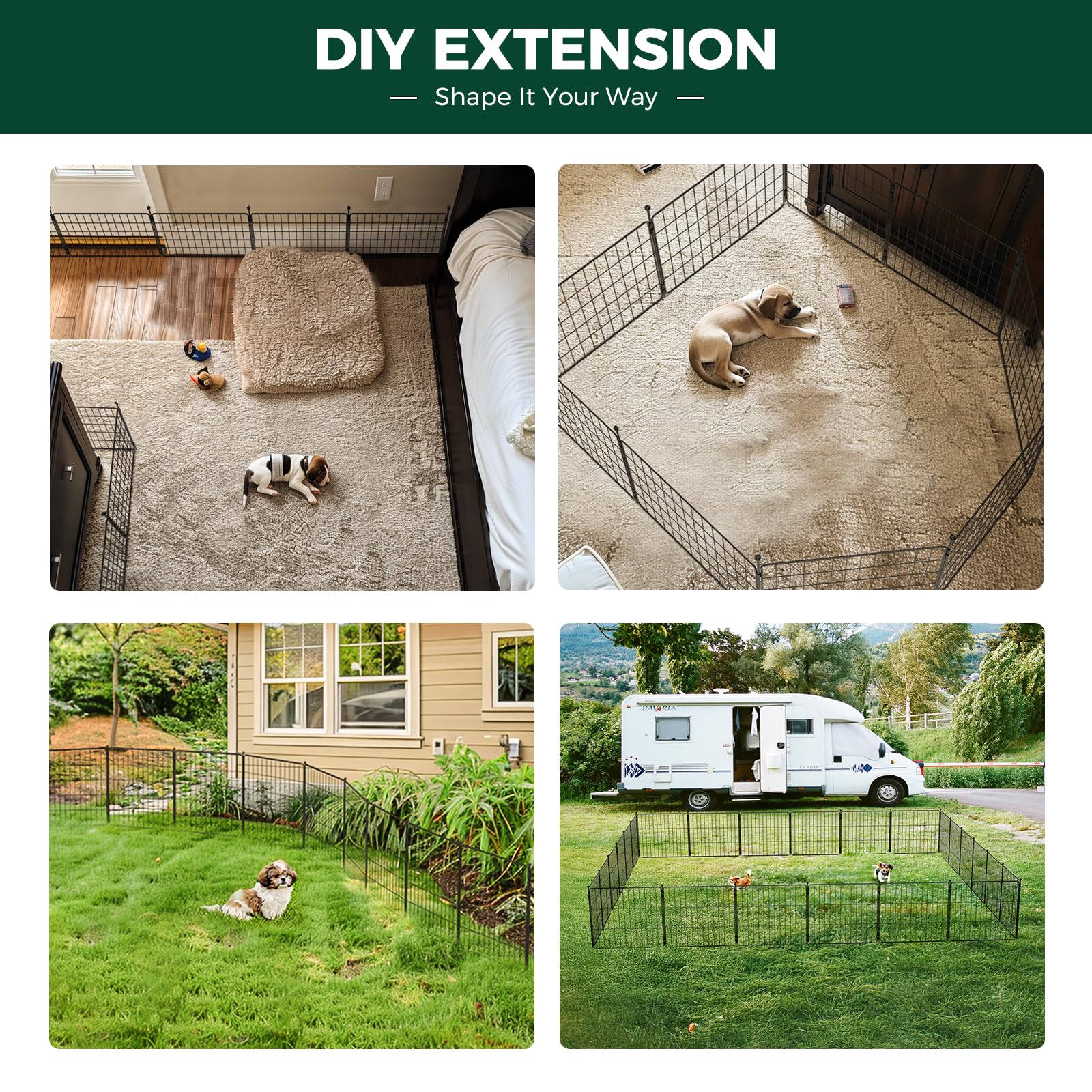 Fxw Minipaws Dog Playpen For Yard & Rv Camping, Expandable 20-Inch 24 Panels For Puppies And Small Dogs, Portable For Indoor And