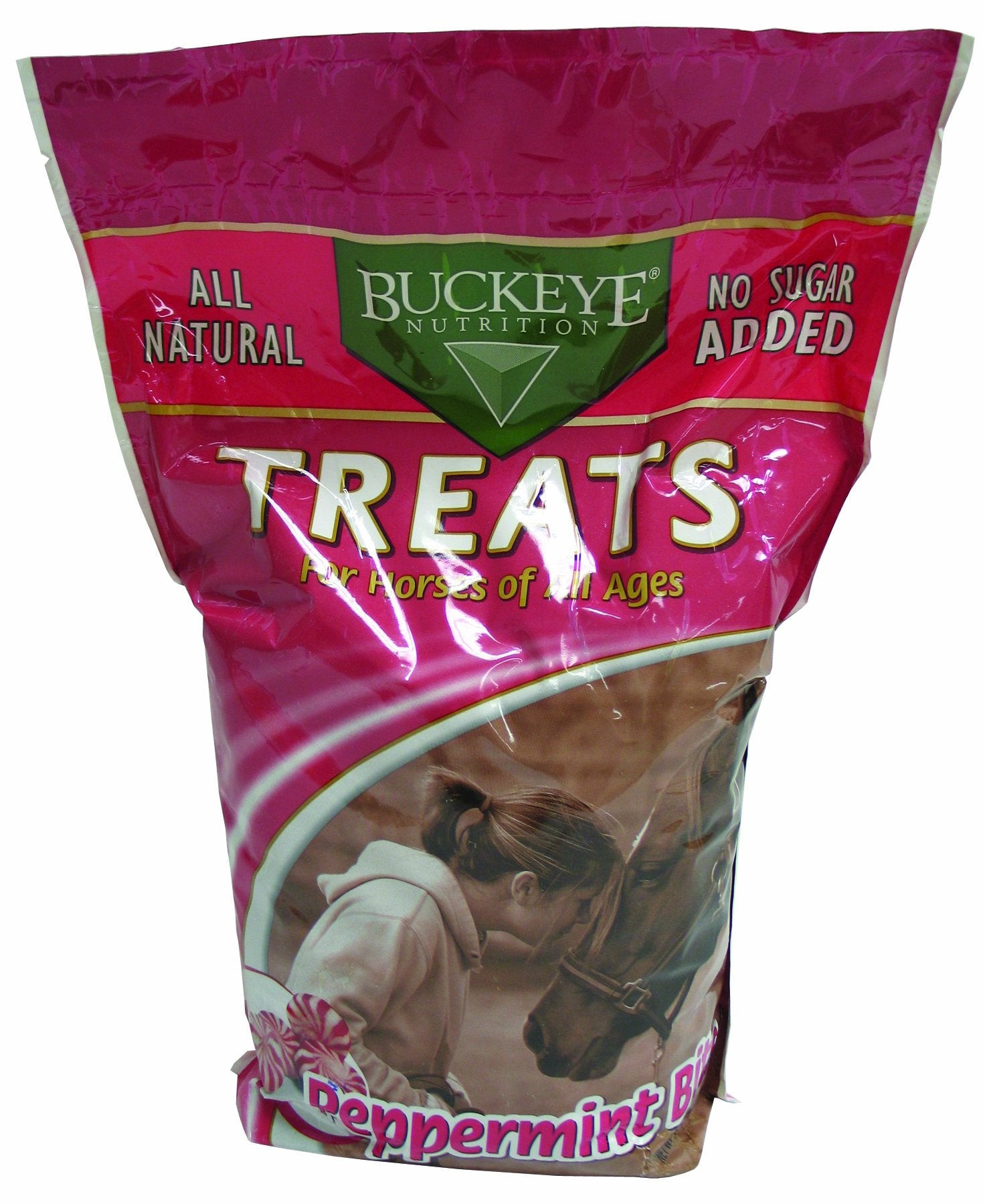 Buckeye All-Natural No Sugar Added Peppermint Bits Treats for Horses, 4 Pounds