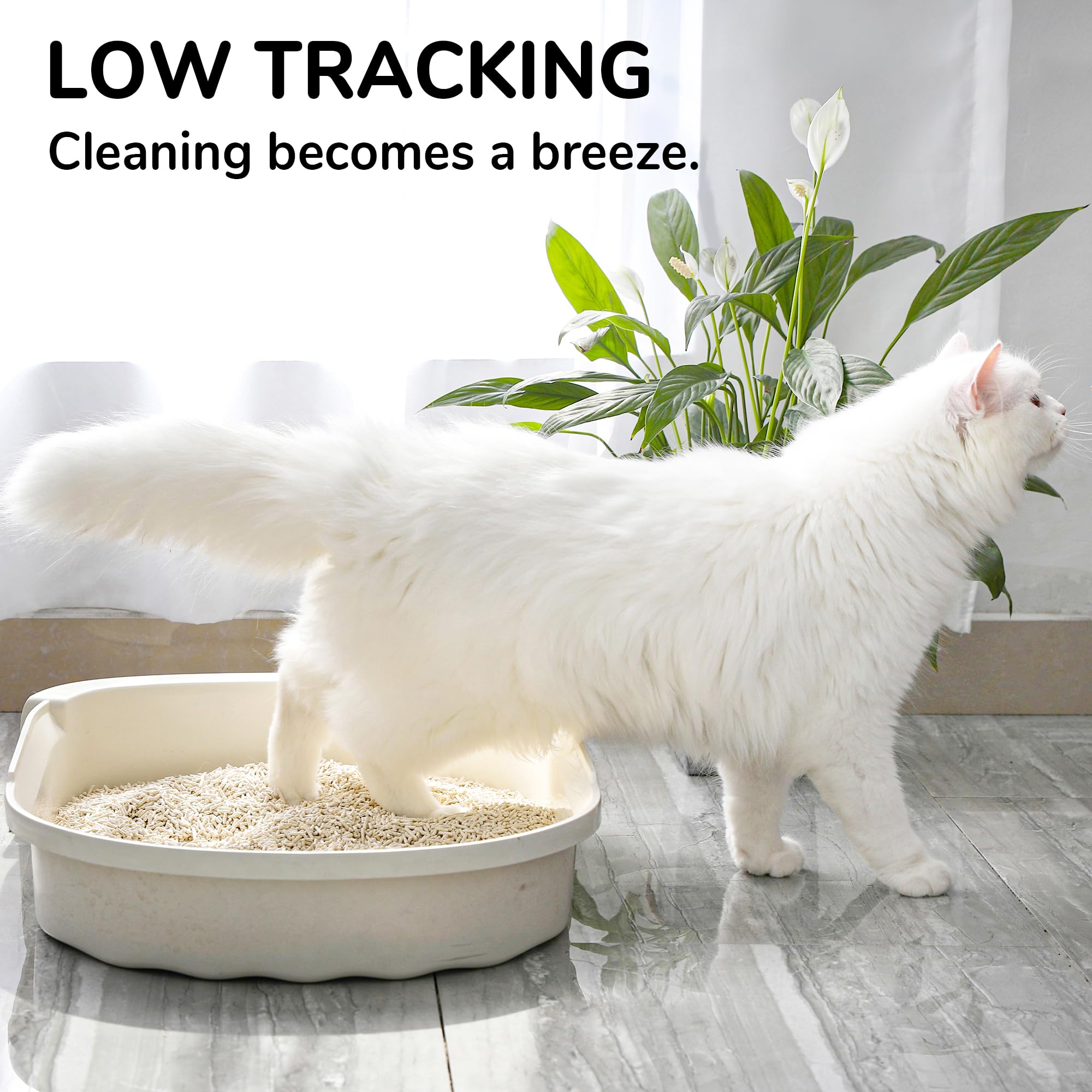 FUKUMARU Corn Cat Litter, 5.5 LBS Flushable Cat Litter Clumping, Dust Free Corn Cats Litter, Natural Unscented, Low Tracking Kit