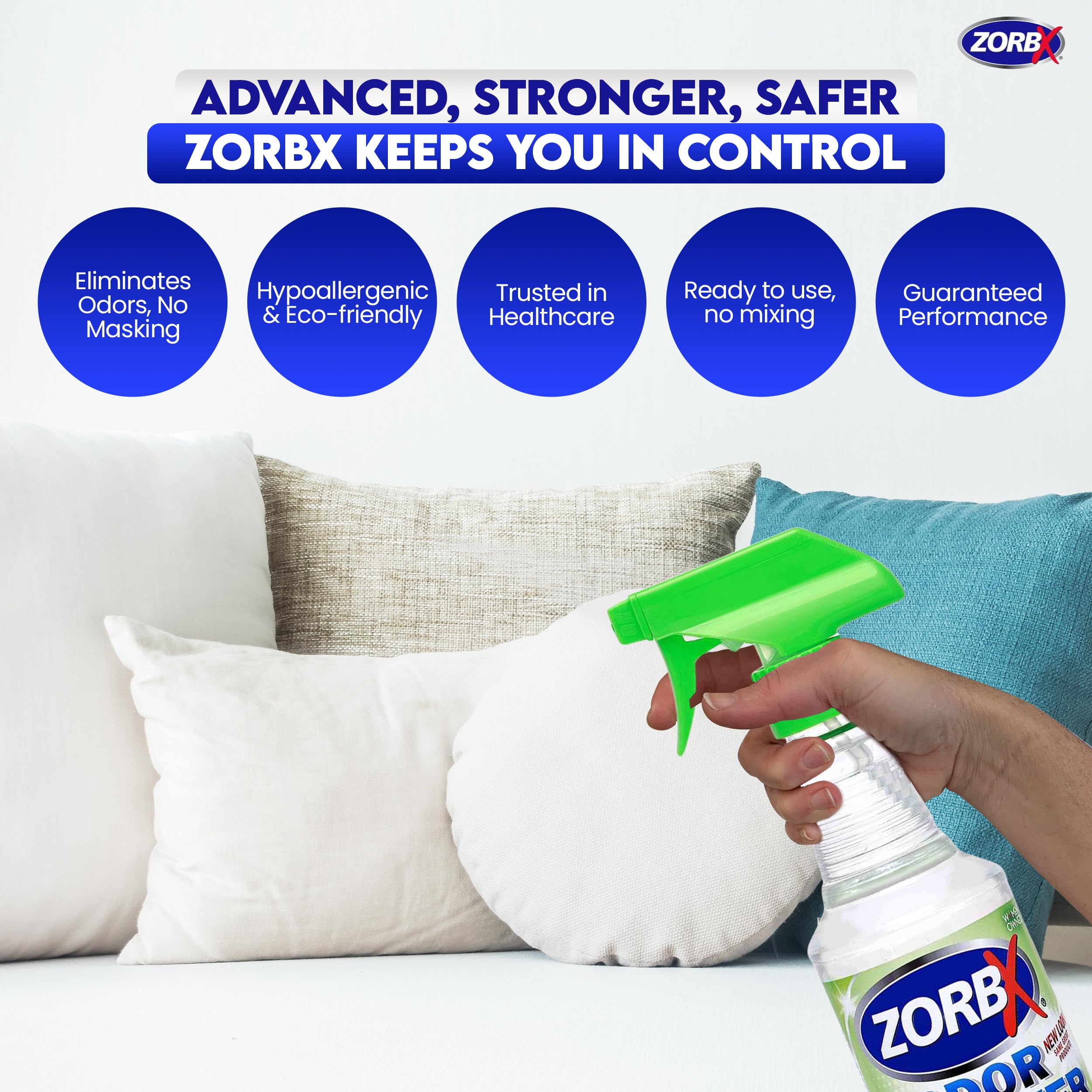 Zorbx Unscented Multipurpose Odor Eliminator Value Pack 2 Oz + 16 Oz + 32 Oz - Used In Hospitals & Healthcare Facilities - Advan