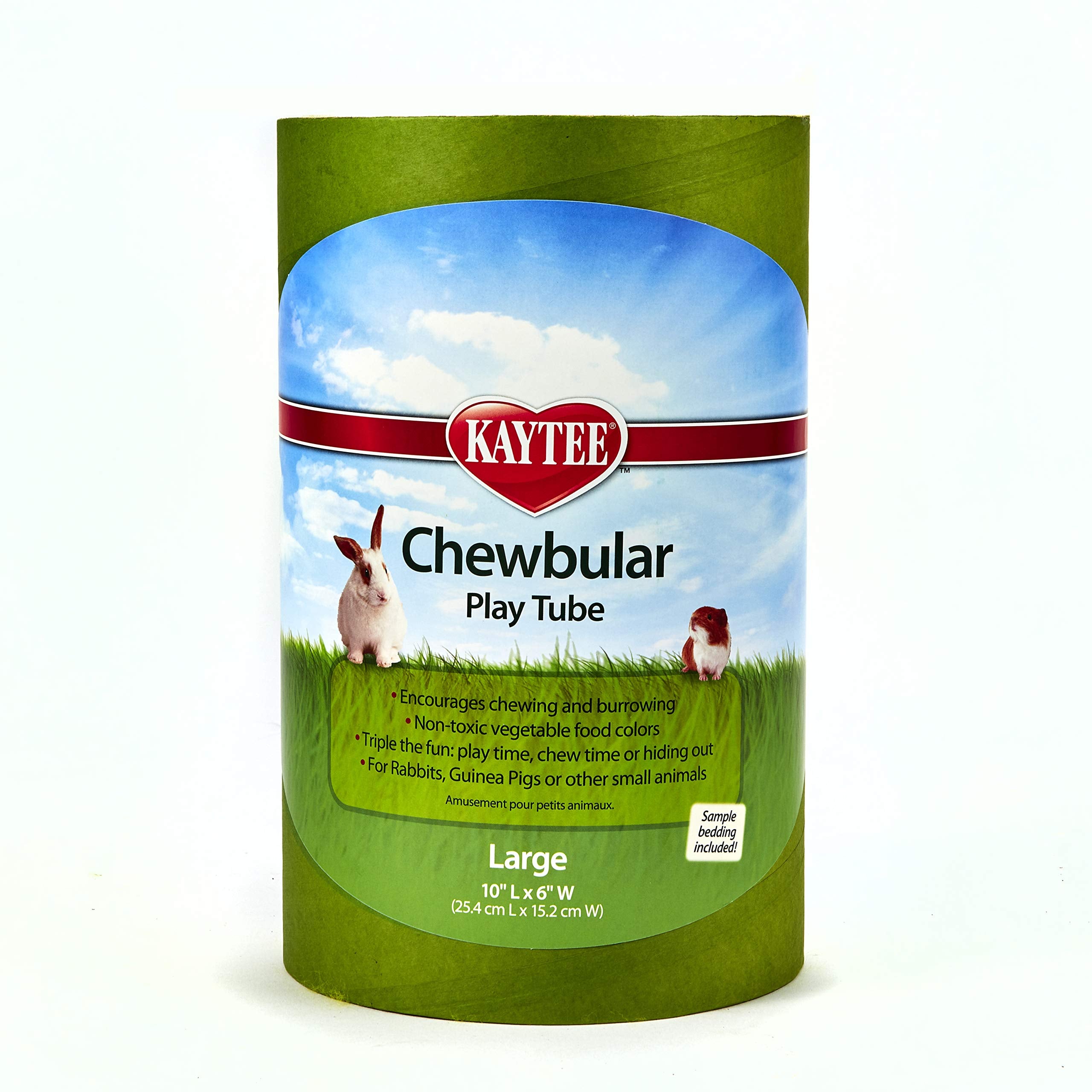 Kaytee Chewbular Play Tube for Rabbits & Guinea Pigs, Large, Blue, Paper, Model 100079204