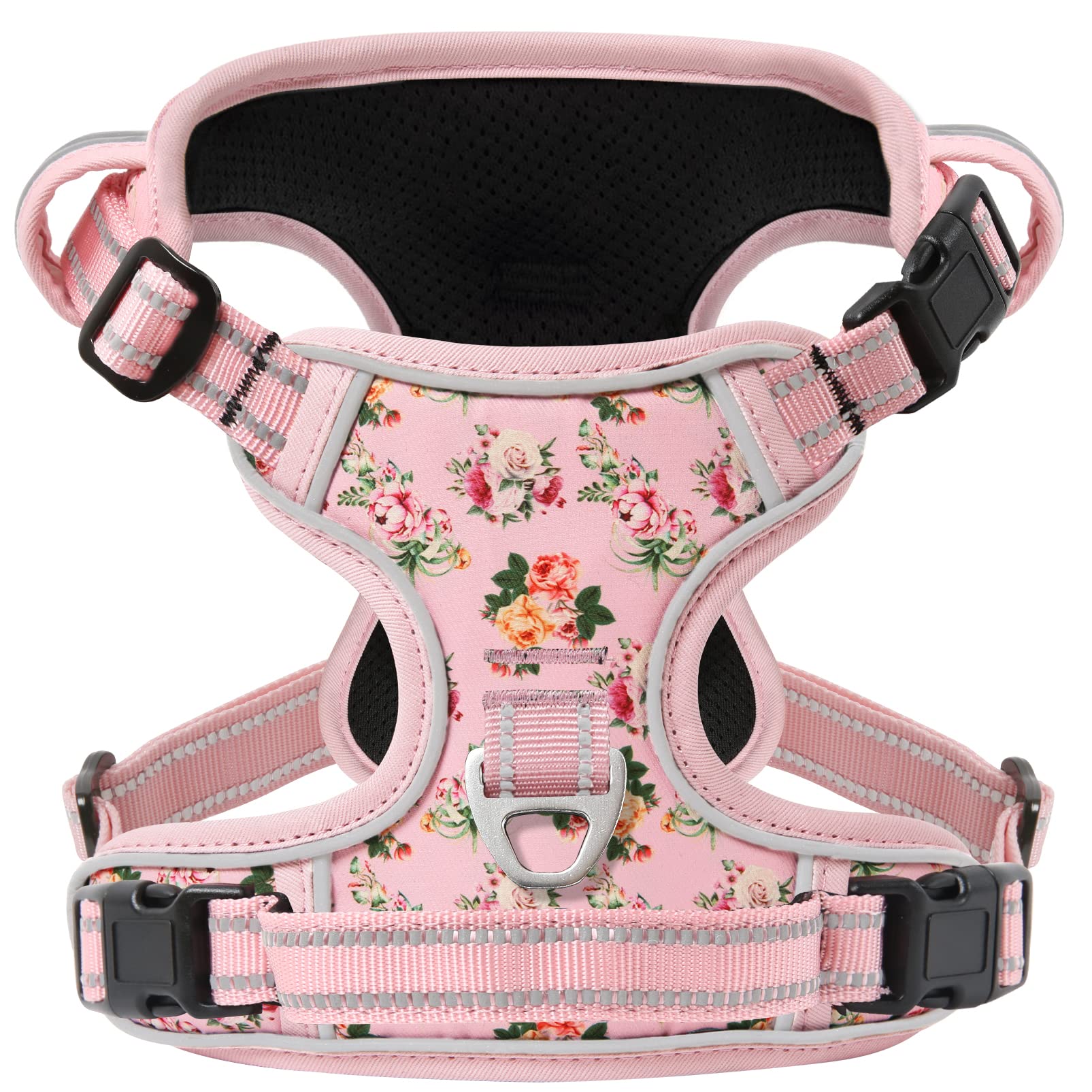 Timos Dog Harness, No-Pull Pet Harness with 2 Leash Clips, Adjustable Soft Padded Dog Vest, Reflective Outdoor Pet Oxford Vest w