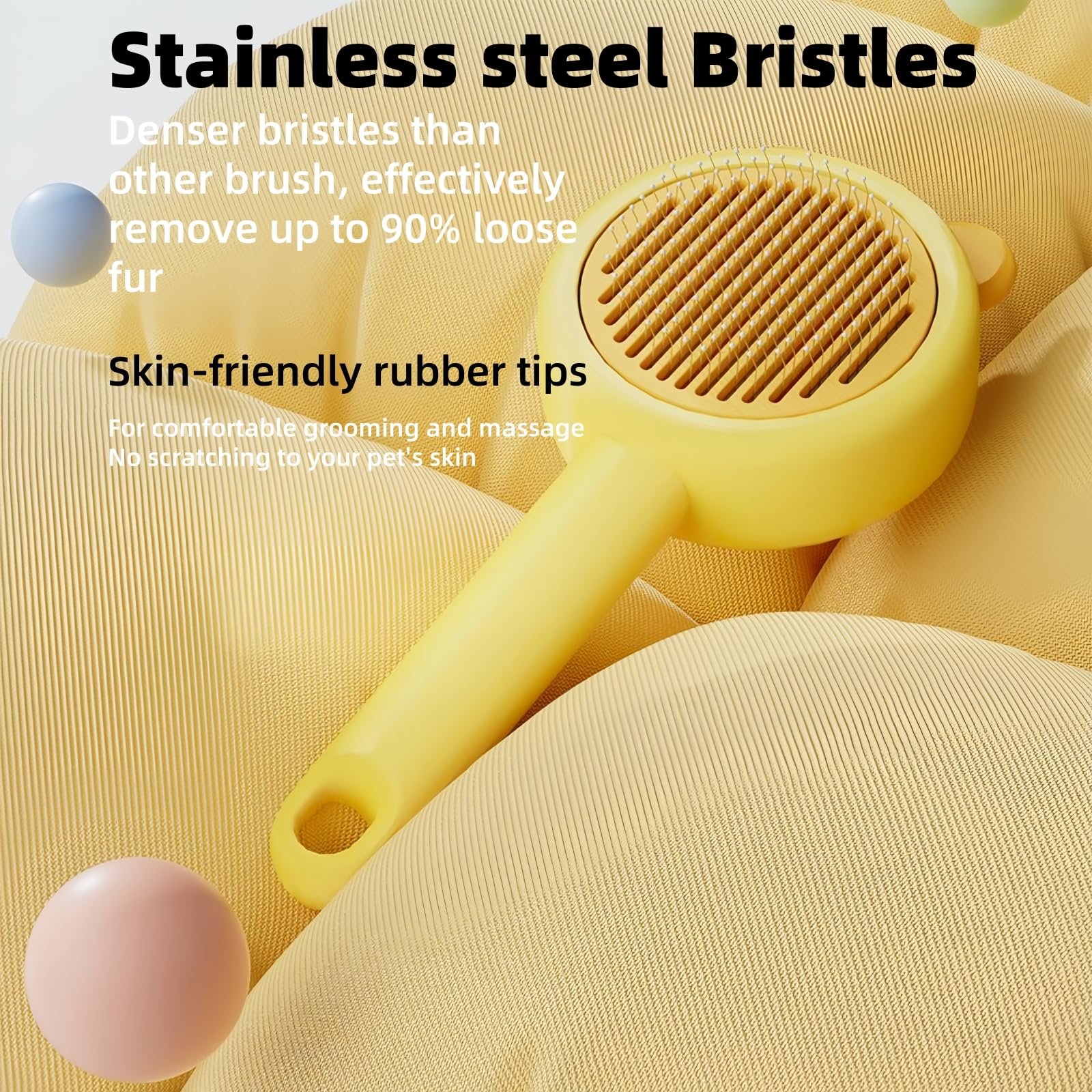 Nskanios Paw Cat Brush With Release Button, Self Cleaning Cat & Dog Hair Brush For Shedding, Grooming Long & Short Haired Pets (