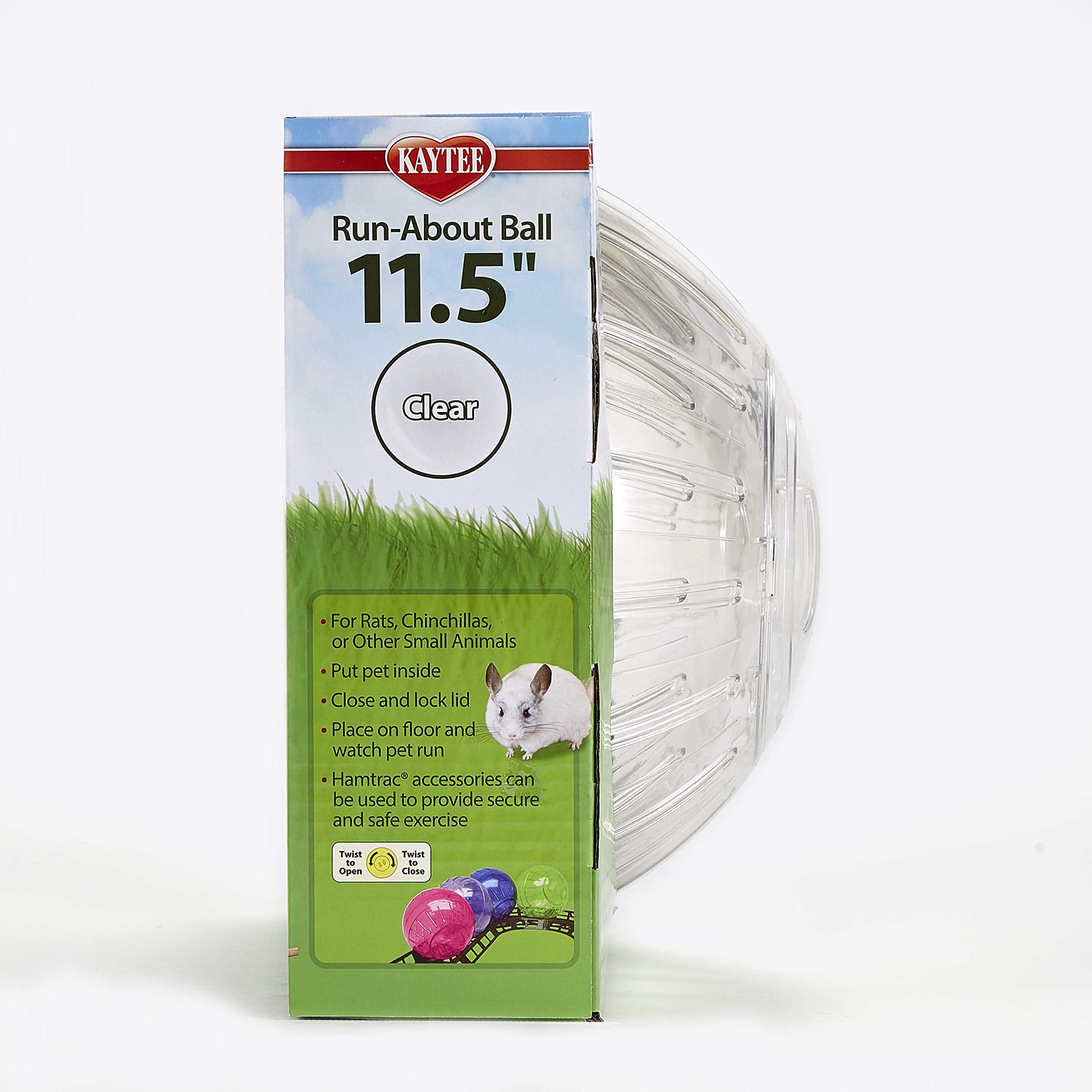 Kaytee 11.5 Clear Run-About Exercise Ball For Pet Rats & Chinchillas