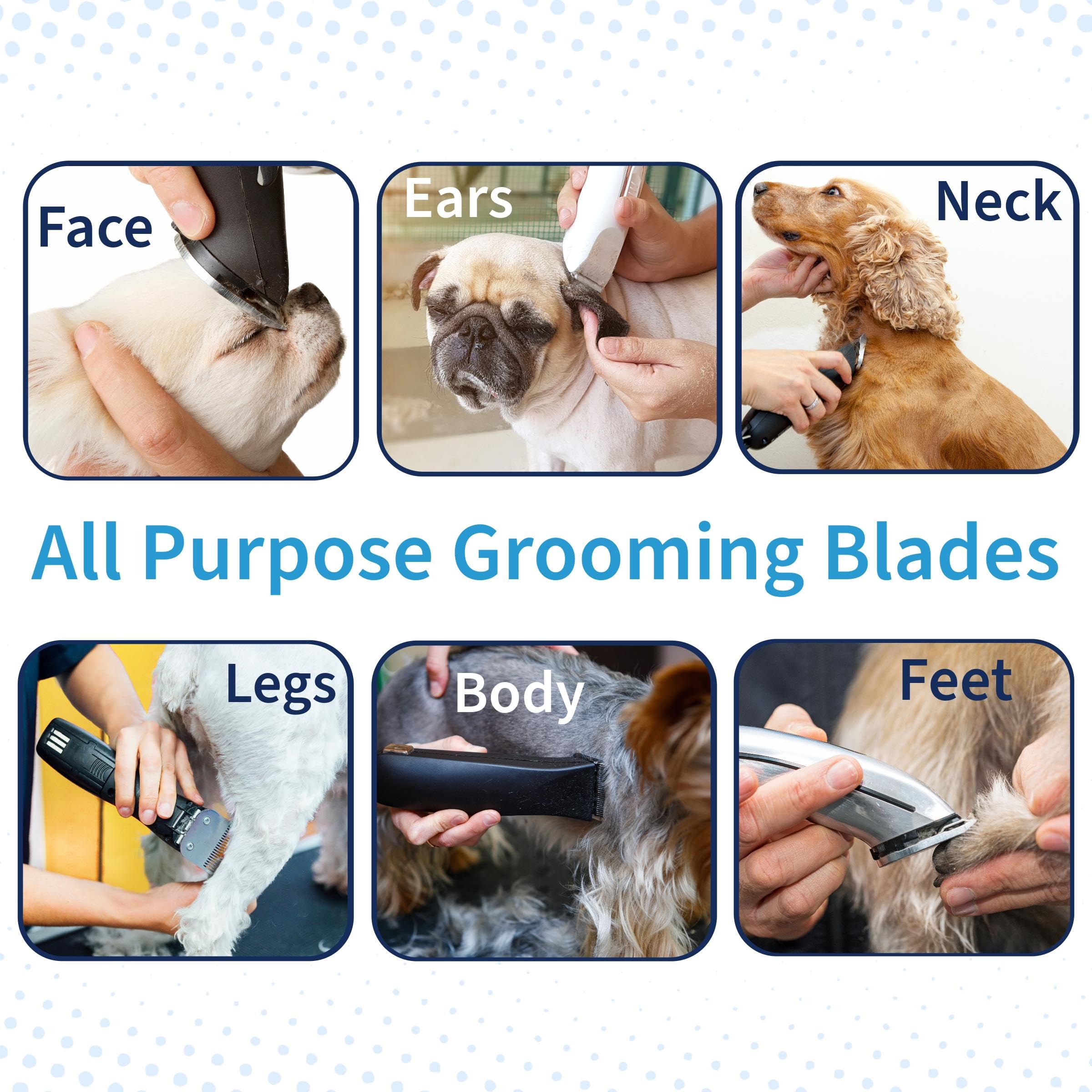 Bucchelli Detachable A Series Wide 9F Blade For Dog Grooming Cut Length 5/64'' - 2.0Mm Japanese Carbonized Steel Wide Blades For