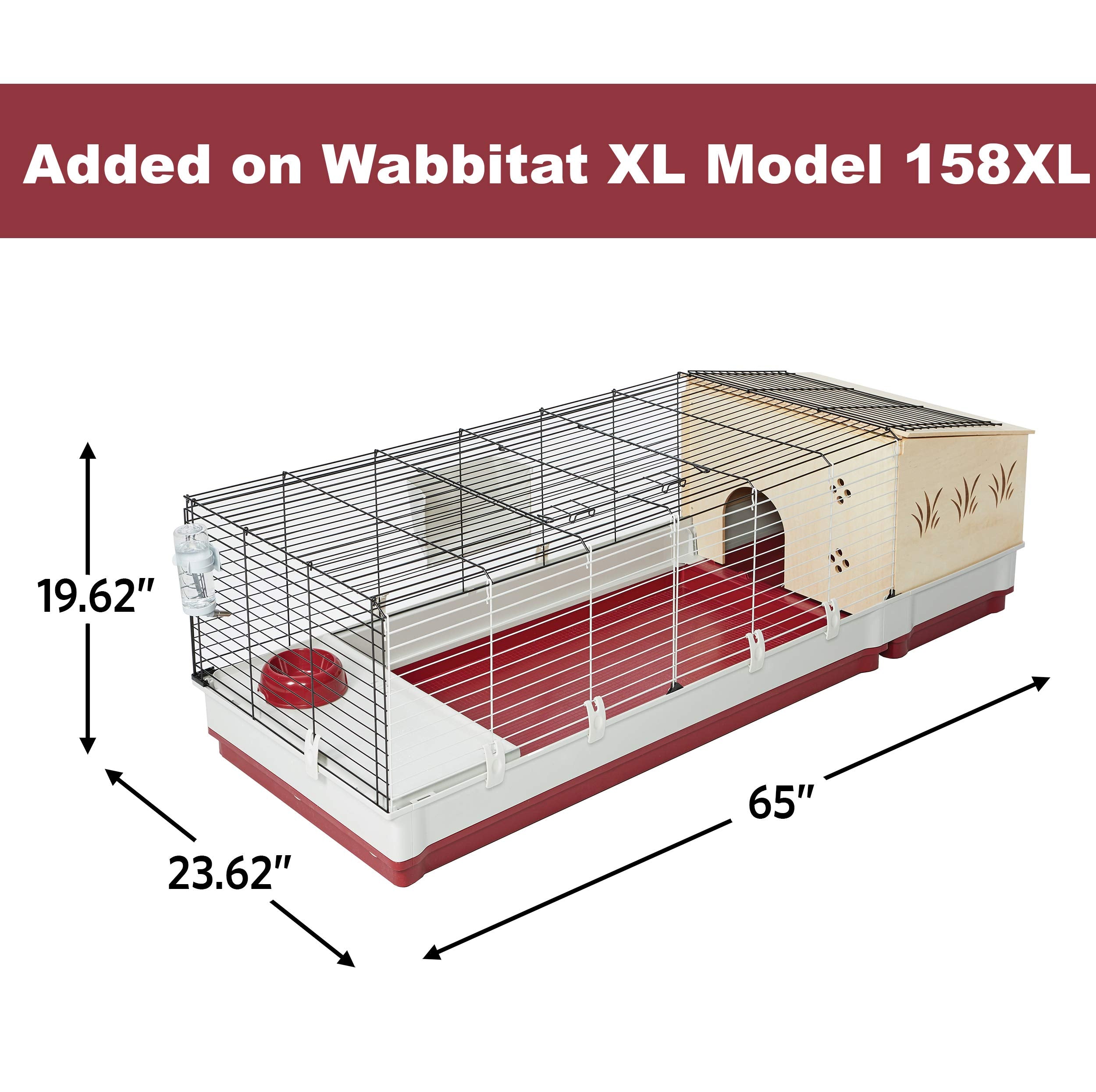Midwest Homes For Pets Rabbit Hutch Extension | Wood Rabbit Hutch Extension Fits Midwest Models 158 & 158Xl, 158Hex