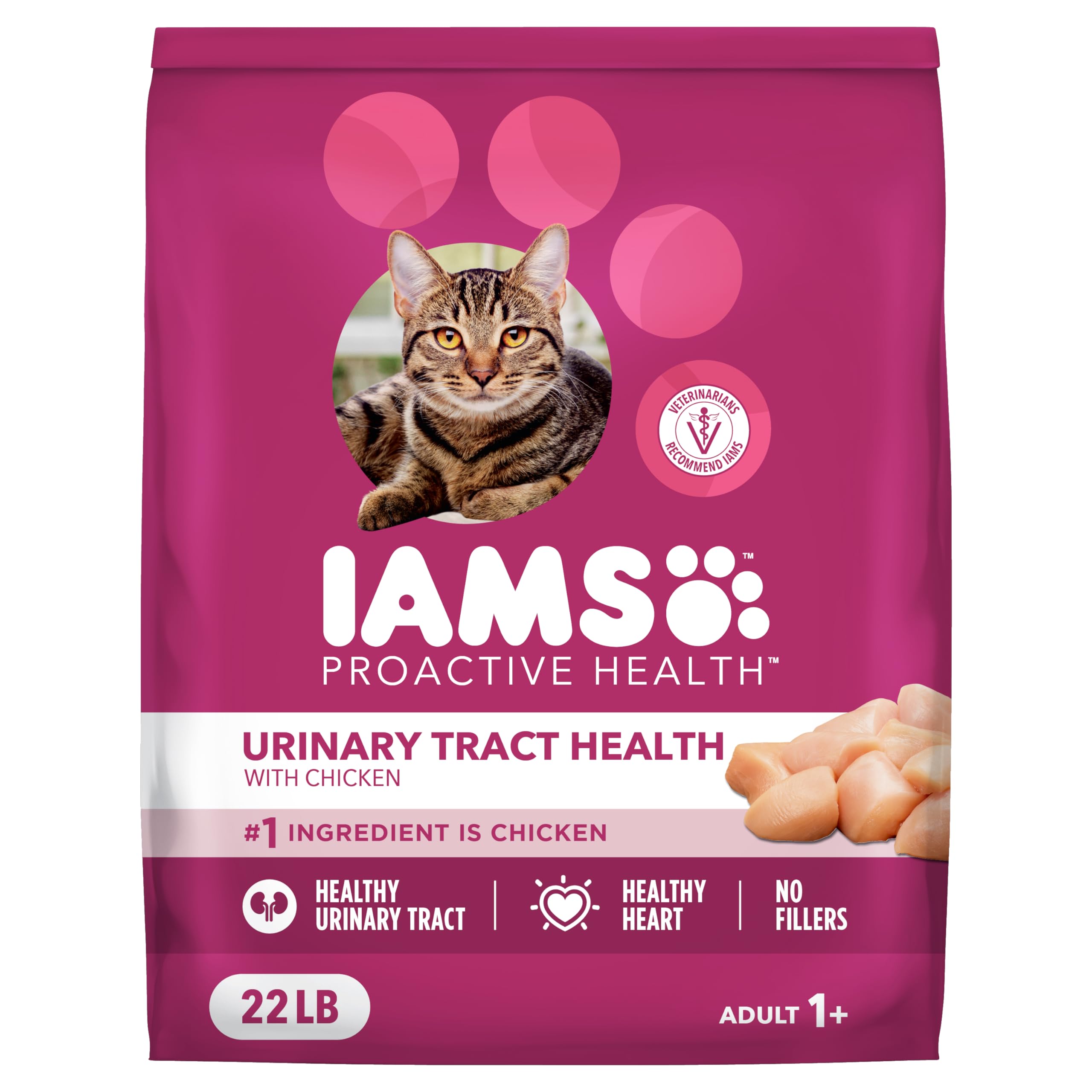 IAMS Proactive Health Adult Urinary Tract Healthy Dry Cat Food with Chicken, 22 lb. Bag