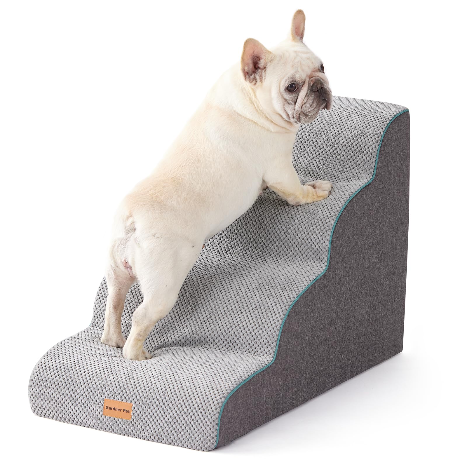 Gardner Pet Dog Stairs for Small Dogs 16.5 '' H, 2 in 1 Transformable 3-Step Pet Stairs and ramp, Dog Steps for Couch (13-20 in)