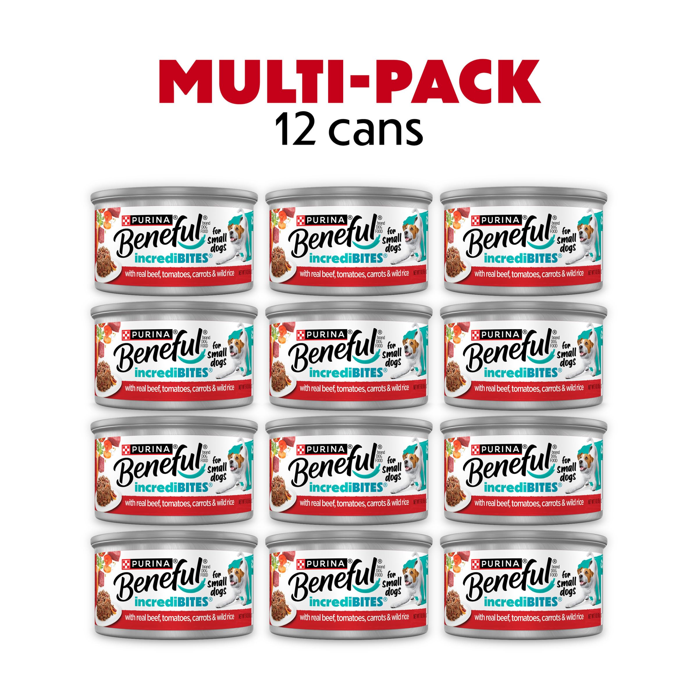 Purina Beneful Small Breed High Protein Wet Dog Food, With Gravy, Incredibites With Real Beef - (Pack of 12) 3 oz. Cans