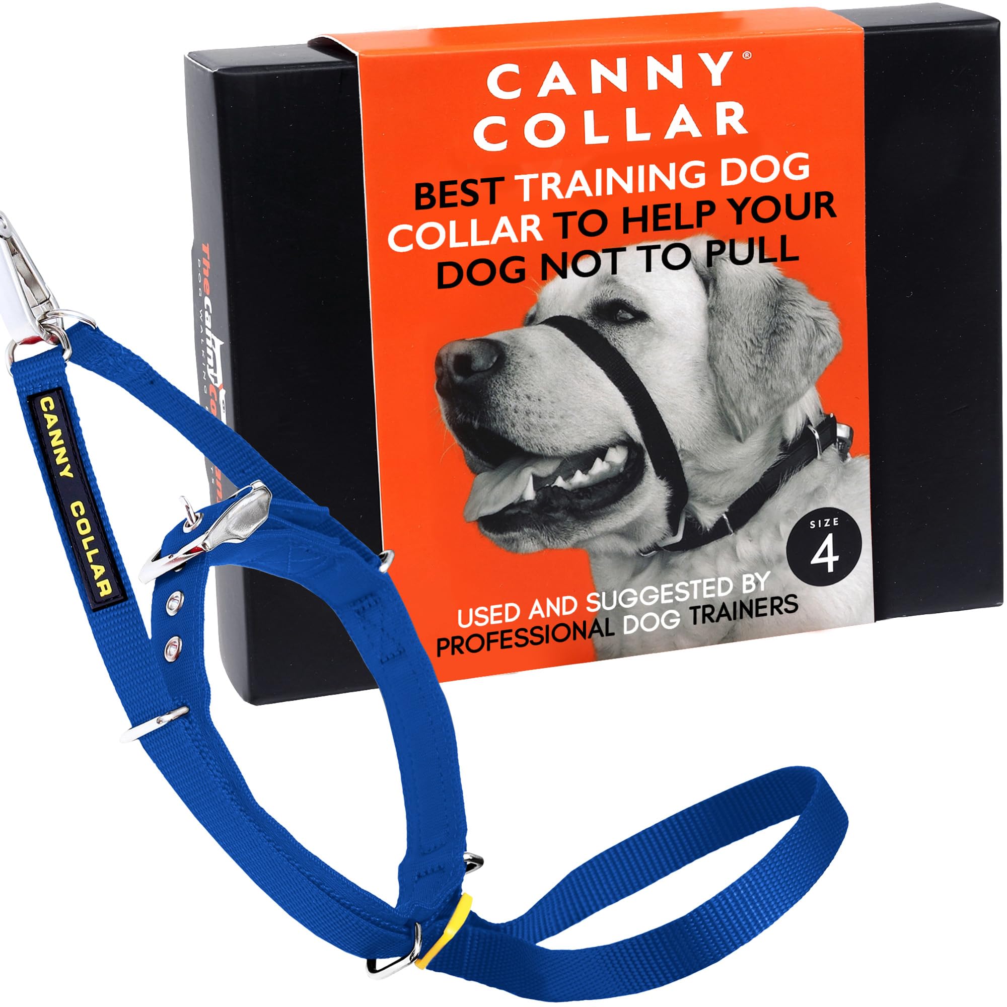 Canny Collar No-Pull Dog Collar - The Kind, Gentle Head Collar For Dogs| Dog Training Tool For Easier Dog Walking | Blue - Size 4