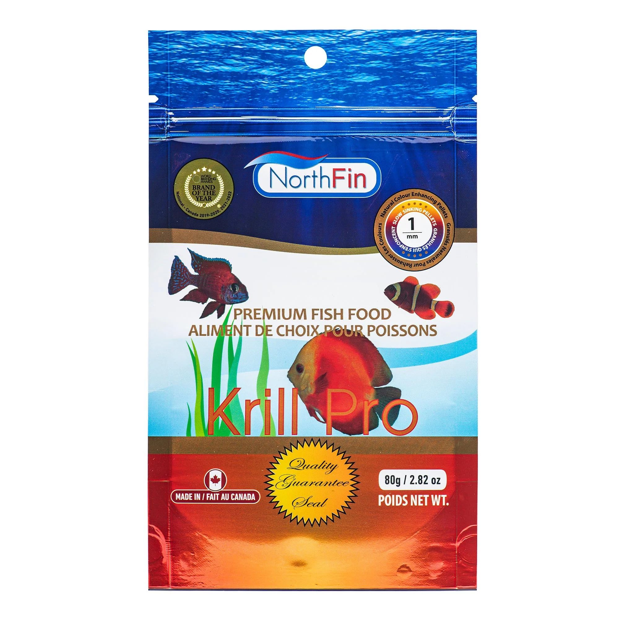 Northfin Fish Food Krill Formula Slow Sinking Pellets (1mm 80g)