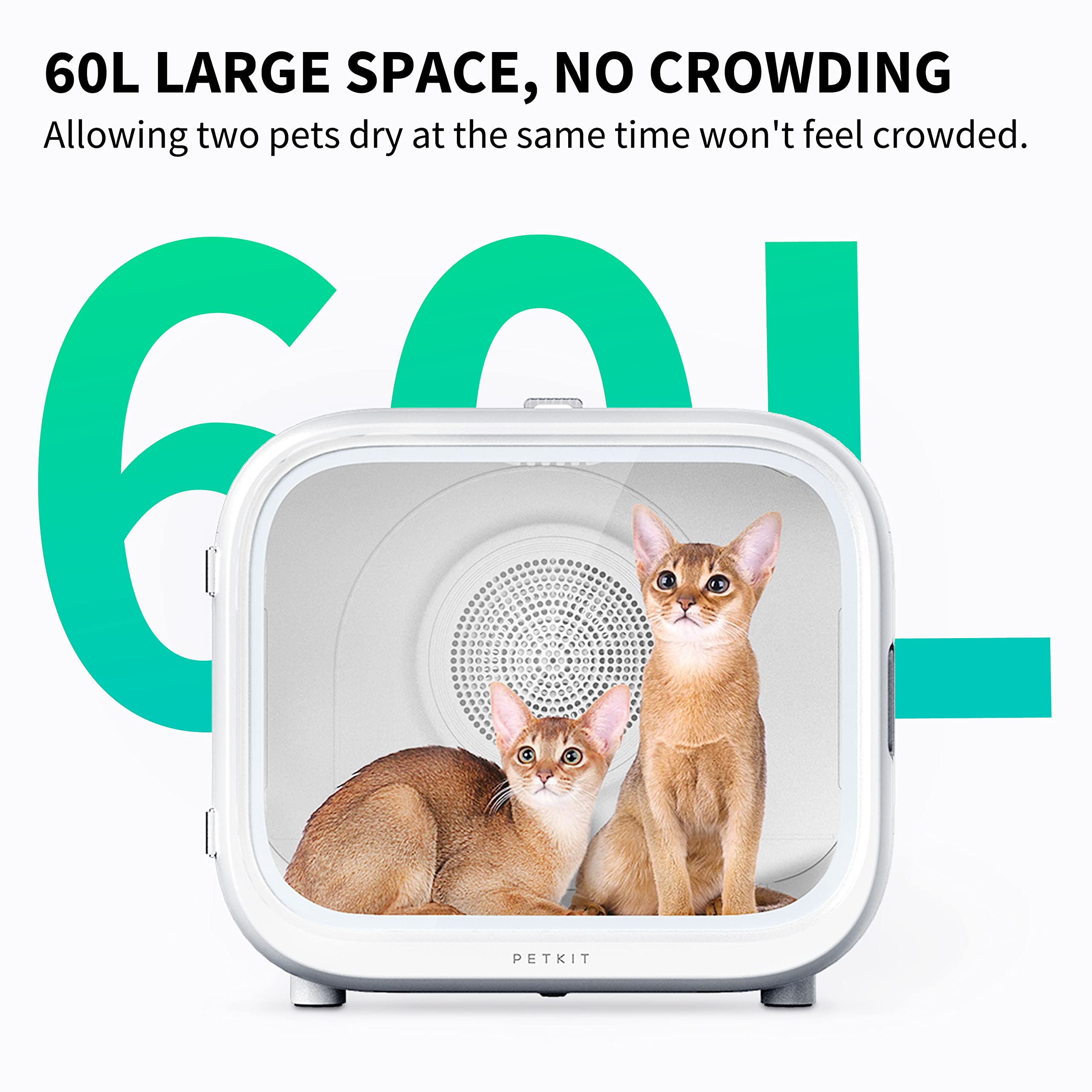 Petkit Airsalon Max Automatic Pet Hair Drying Box For Cat Puppy Kitten,Ultra Quiet Hair Dryer For Small Dog Grooming,60L Large C