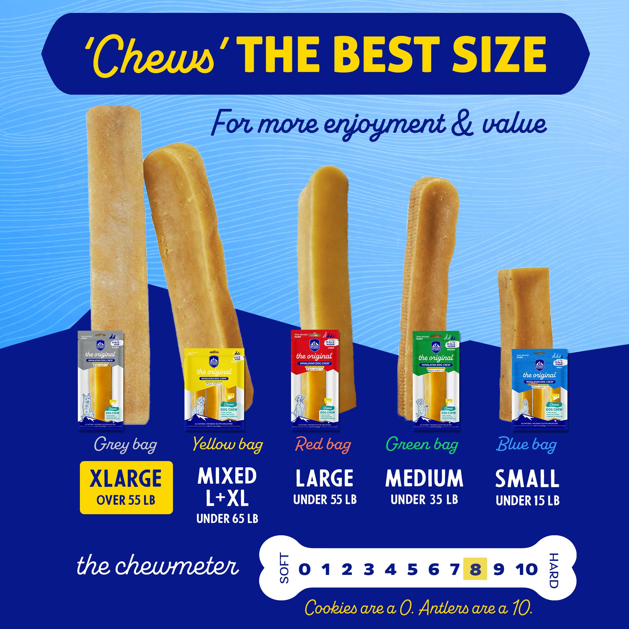 Himalayan Yak Cheese Dog Chews | Long Lasting-Stain Free-Protein Rich-Low Odor | 100% Natural, Healthy & Safe | No Lactose, Glut