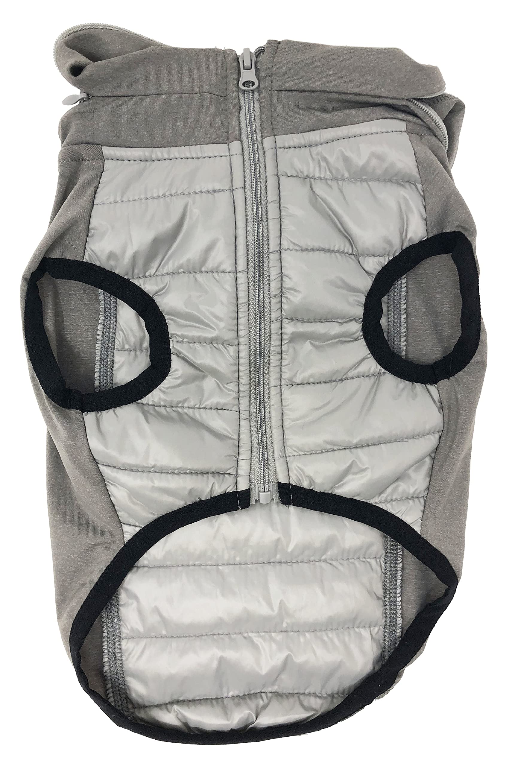 Pet Life Apex Lightweight Hybrid Stretch And Quick-Dry Dog Coat With Pop Out Hood, Md, Grey
