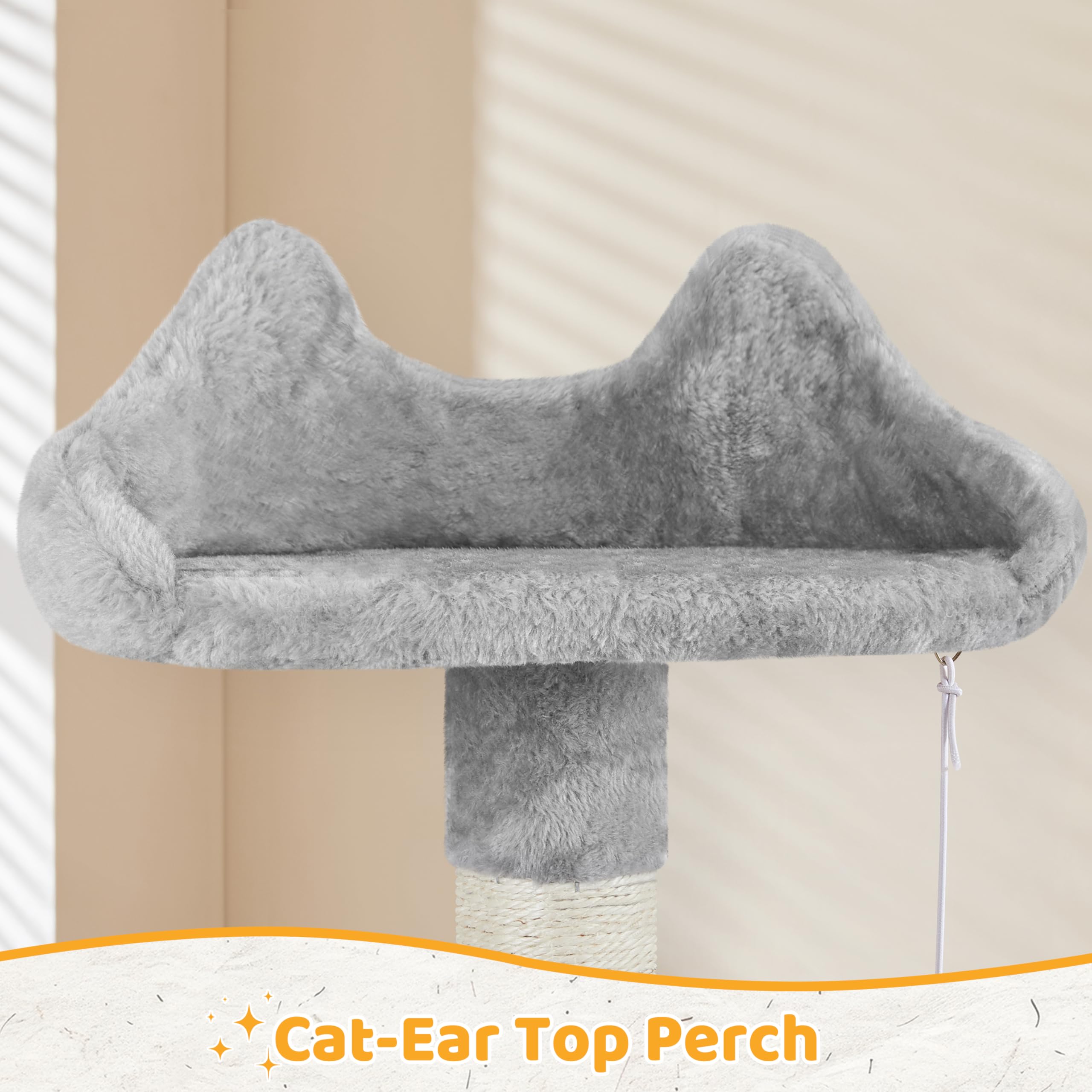 Yaheetech Cat Tree Tower Kitten Condo Scratching Post With Hammock Basket 54In