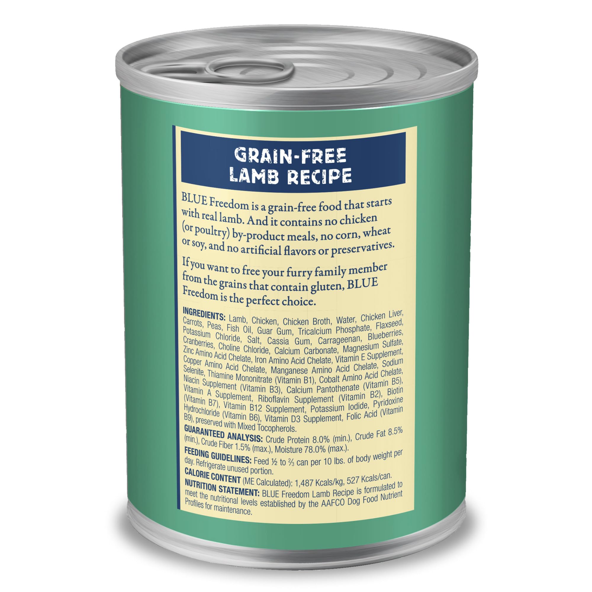 Blue Buffalo Freedom Grain-Free Wet Dog Food, Free of Glutens & Artificial Preservatives, Made with Natural Ingredients, Lamb Re
