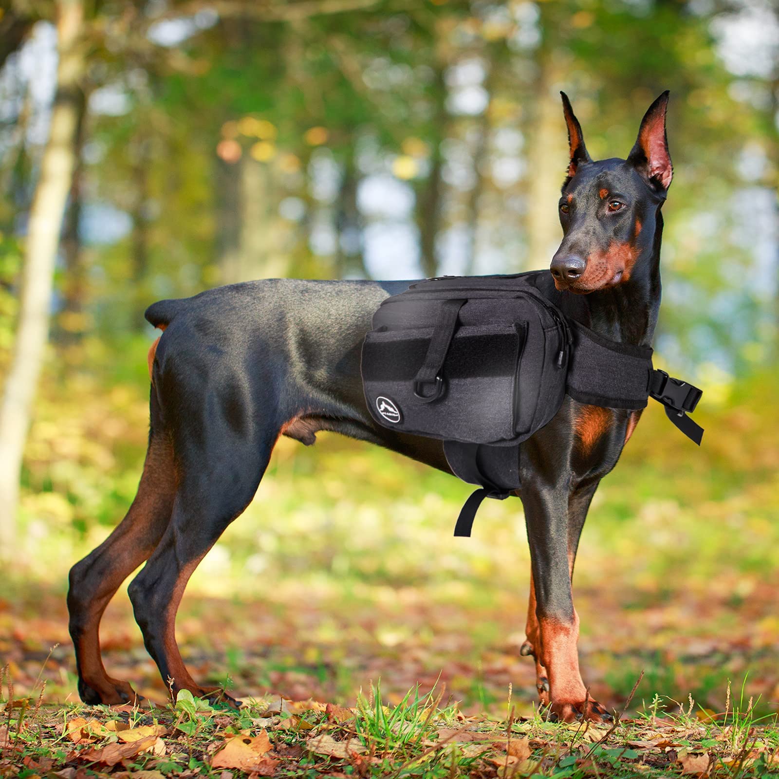 Himal Outdoors Dog Backpack, Dog Hiking Backpack, Hound Saddle Bag for Medium & Large Dog with Side Pockets & Adjustable Strap,