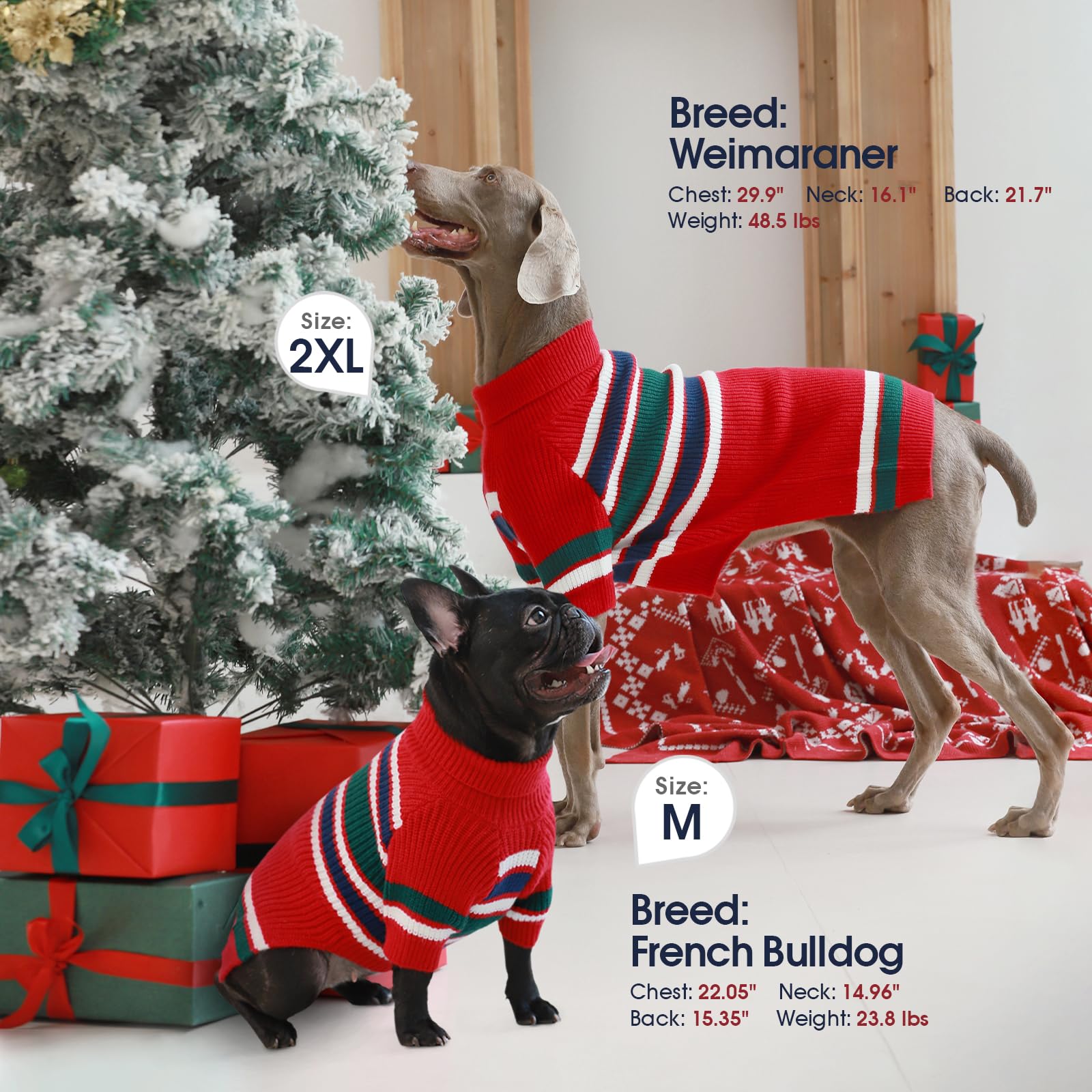 Iecoii Dog Sweater,Medium Dog Sweater,Dog Sweaters For Medium Dogs Girl Boy,Turtleneck Sweaters For Medium Size Dog,Warm Knit Do
