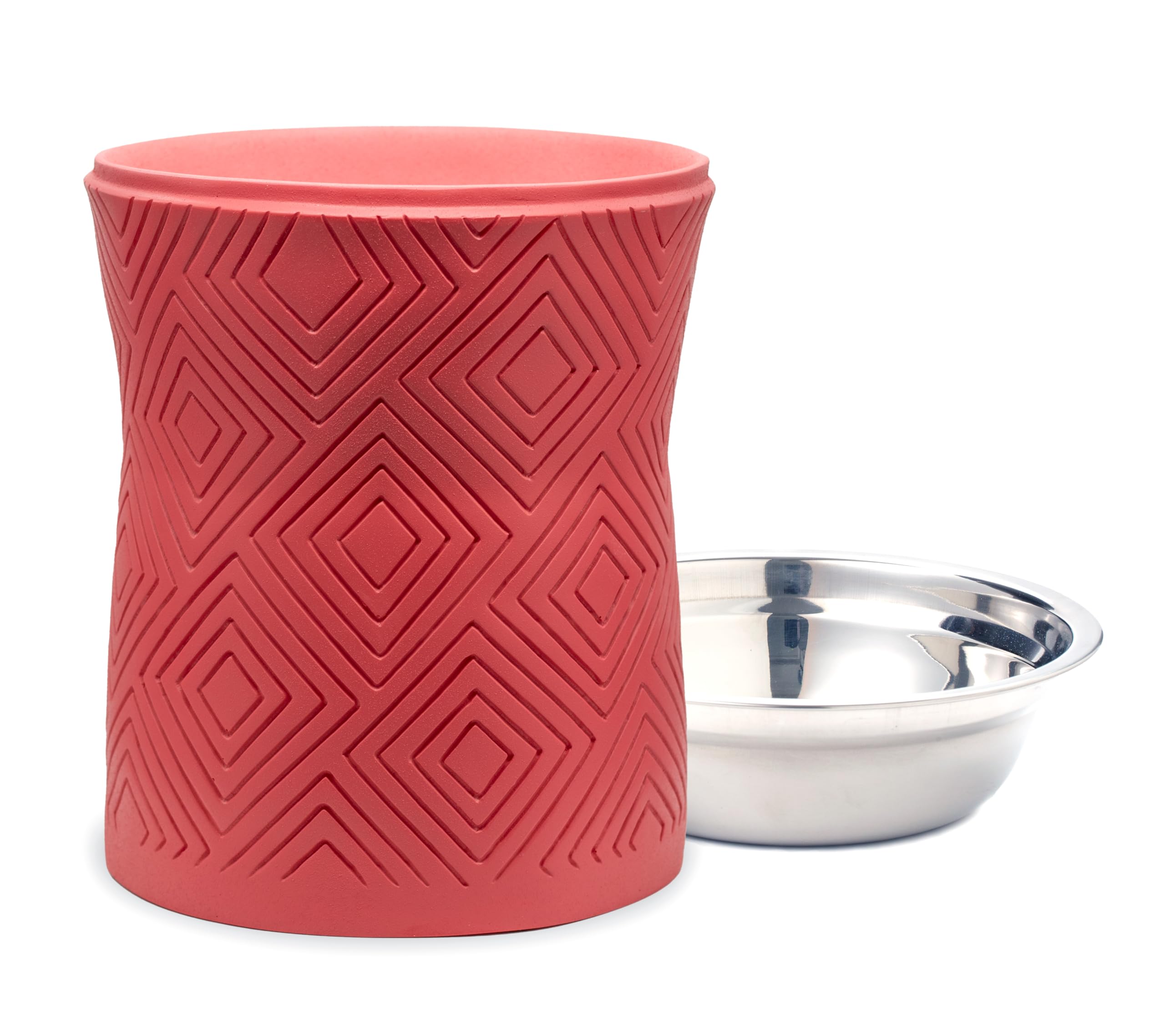 Pet Junkie Santa Fe Single Elevated Dog Bowl Stand with Removable Stainless Steel 44oz Inner Bowl for Medium to Large Breed - Ra