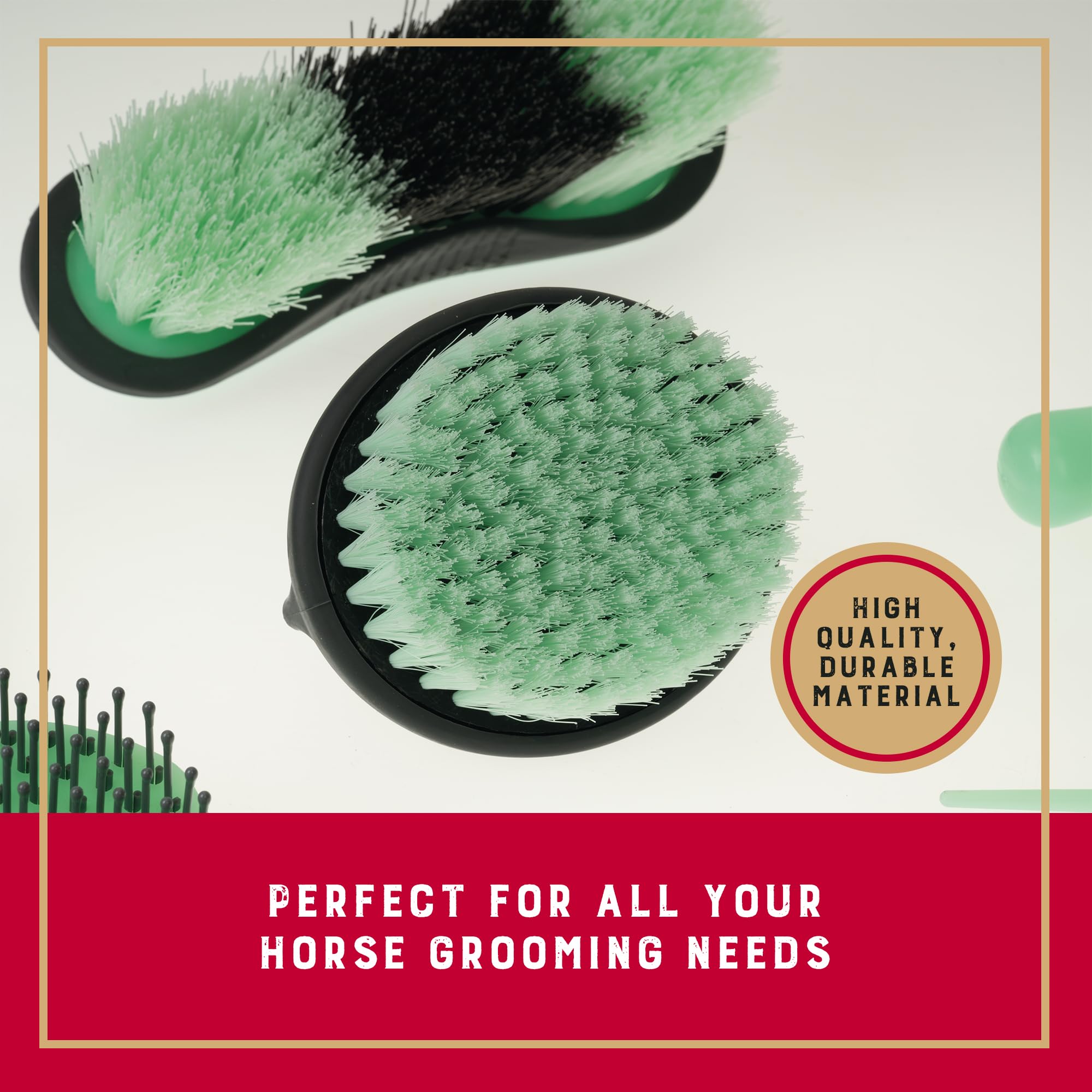 Weaver Equine 6-Piece Horse Grooming Kit, Ergonomic Gentle Horse Care Kit, Equestrian Supplies for Bathing Support, Detangling,