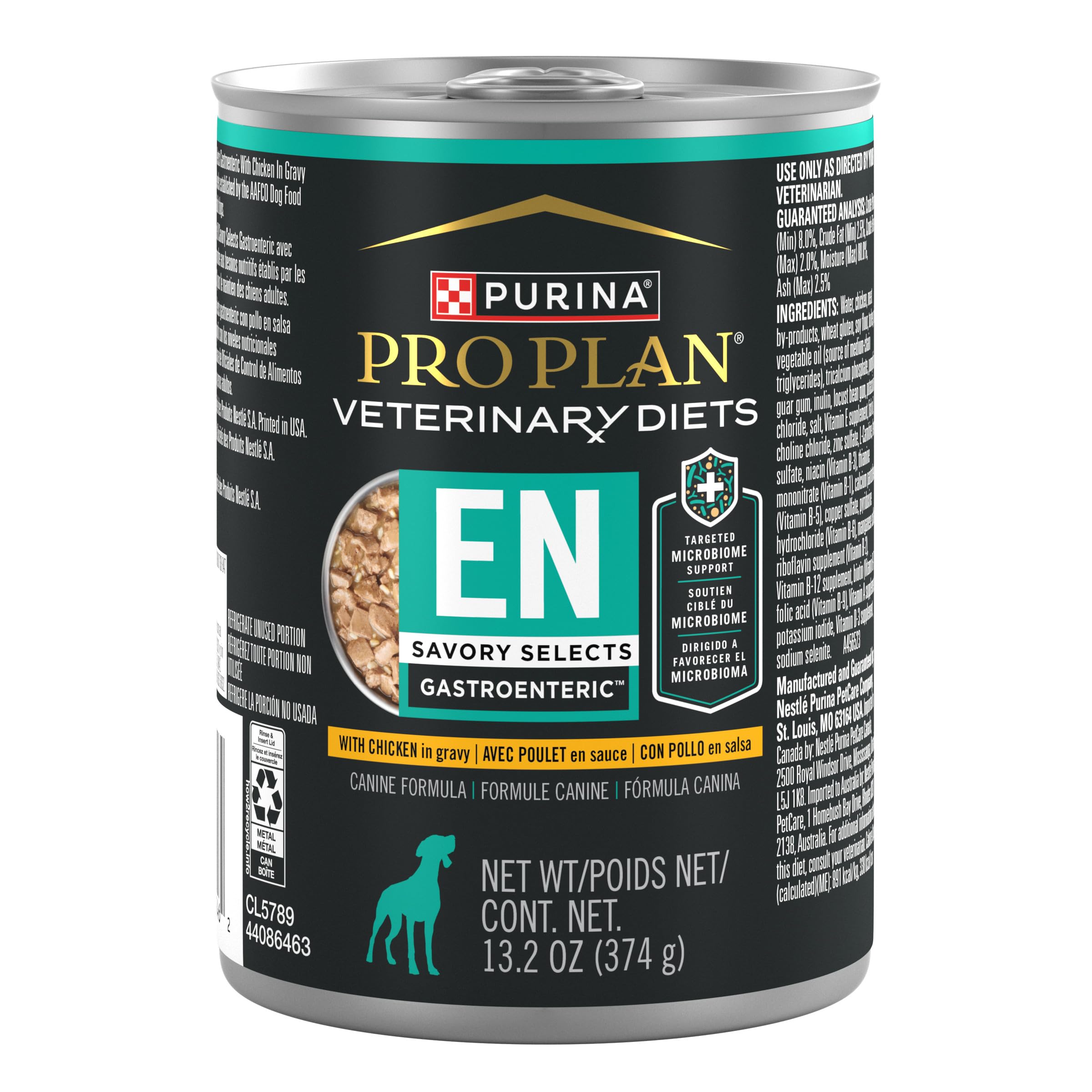 Pro Plan Veterinary Diets Purina EN Savory Selects Gastroenteric with Chicken in Gravy Canine Formula Gastrointestinal Dog Food 