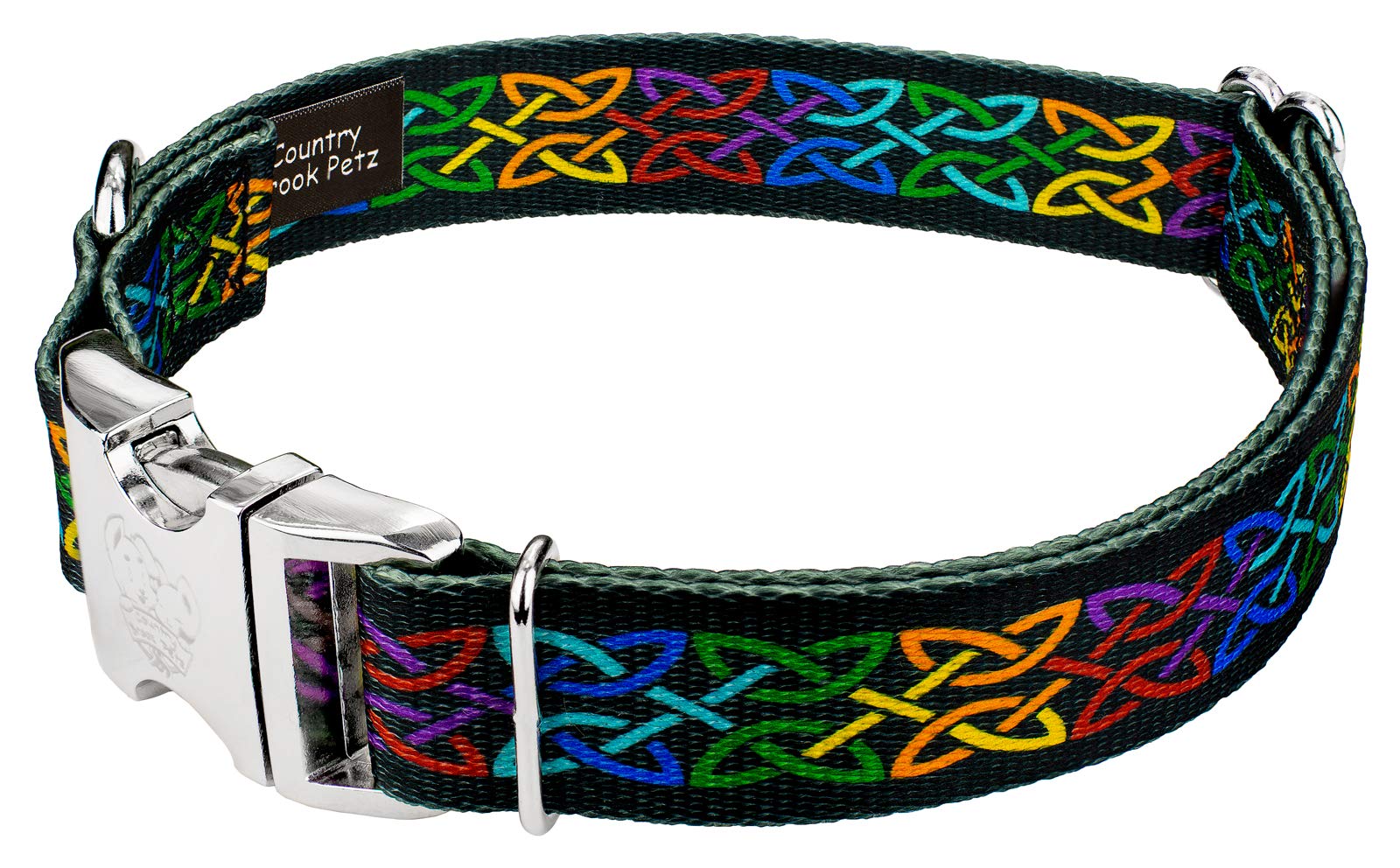 Country Brook Petz - Premium Celtic Pride Dog Collar - Irish Pride Collection Featuring Lucky Designs (1 Inch, Large)