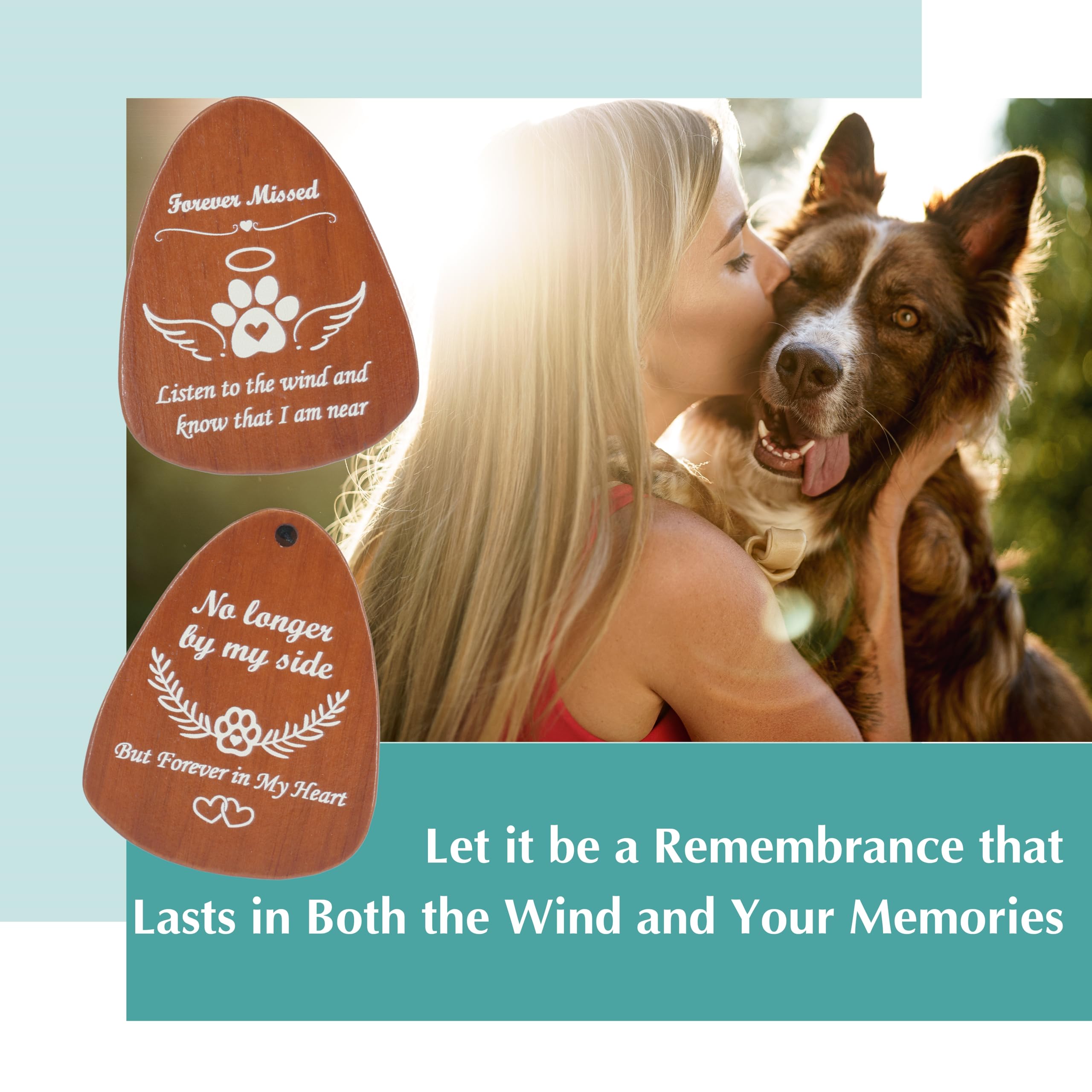 SoulThink Dog Memorial Gifts for Loss of Dog - Loving Pet Memorial Wind Chimes, Dog Bereavement Gifts with Memorial Poem Gift Ca