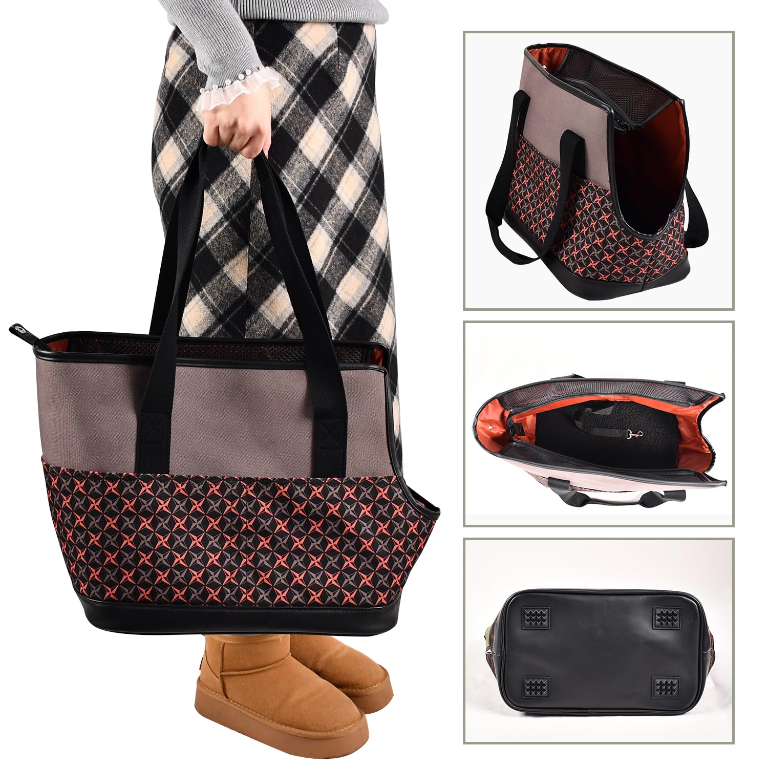 Goopaws Dog Purse Carrier For Small Dogs, Soft-Sided Tote Bags With Pocket Dog Travel Supplies Portable Dog Sling With Anti-Slip