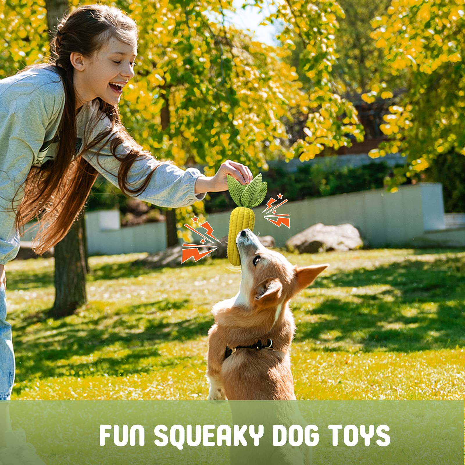 Vekung Dog Toys For Aggressive Chewers, Indestructible Tough Dog Toys For Large Dogs, Squeaky Dog Toys To Keep Them Busy, Interactive Dog Chew Toys For Small Medium Large Breed Dogs