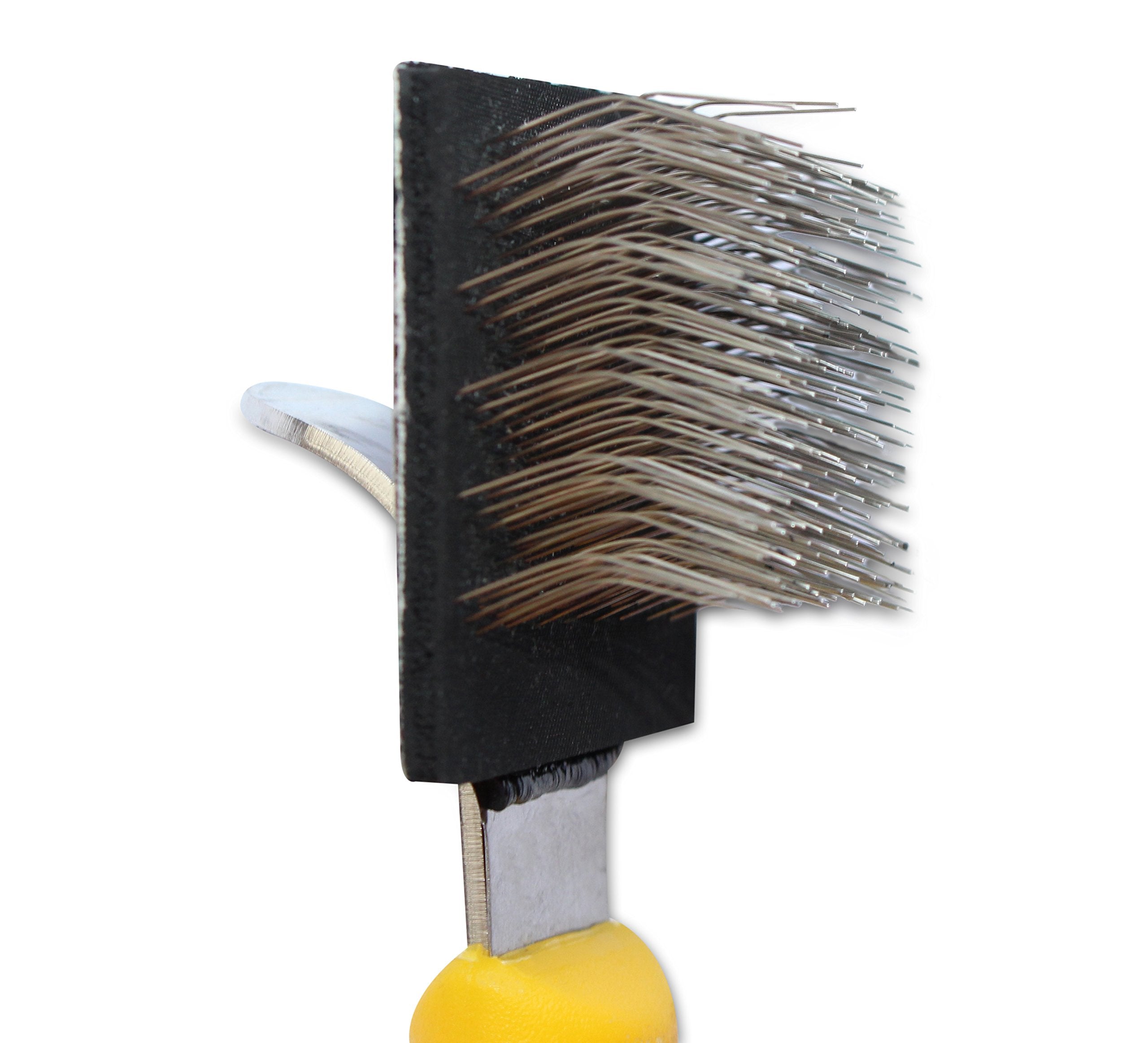 Mars Coat King Flexible Slicker Brush, Stainless Steel Bristles, Yellow, Model 99M-2000/0