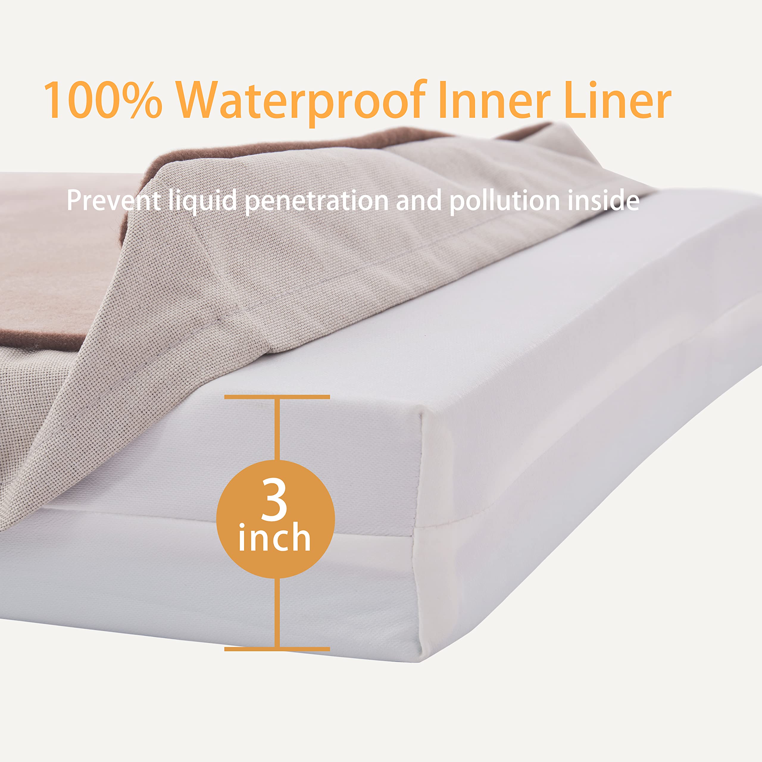 Gohoo Pet Orthopedic Memory Foam Dog Bed, Cooling Dog Beds For Medium/Large Dogs -Waterproof Pet Bed For Crate With Removable Wa