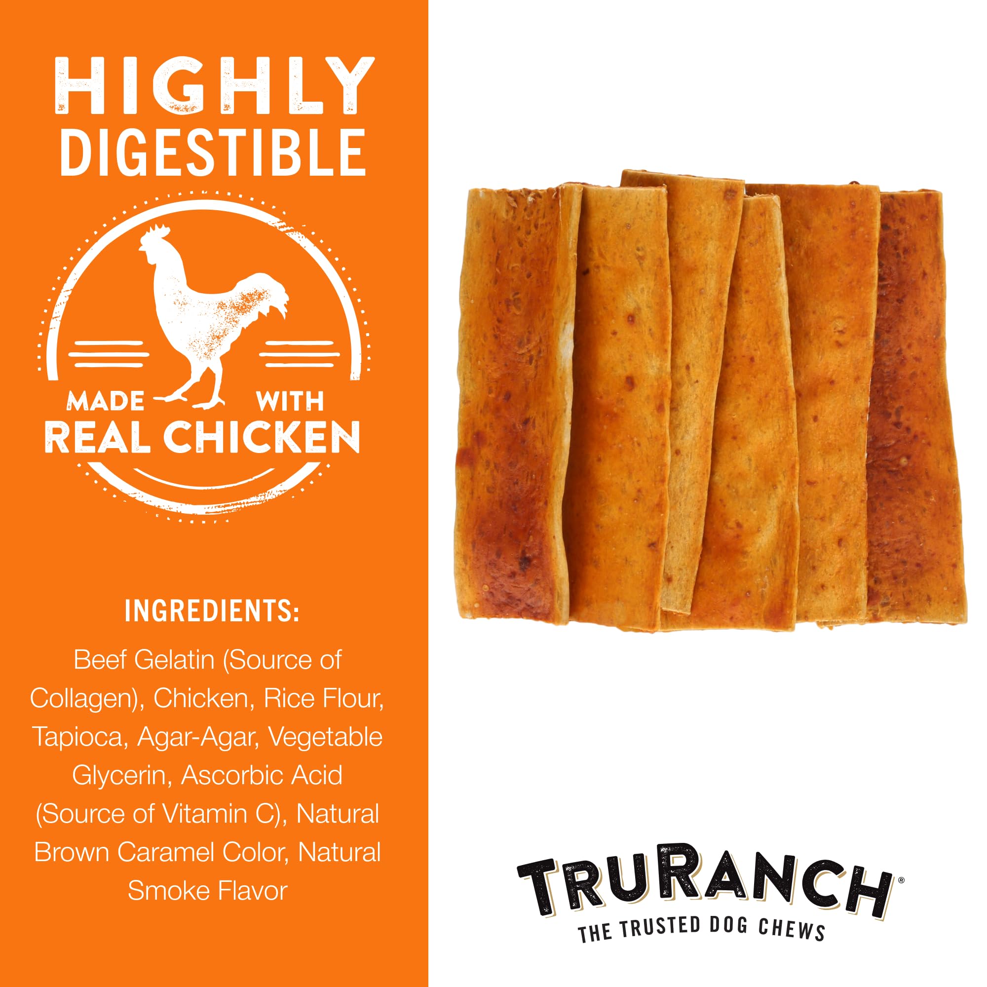 TRURANCH Collagen Chips - Collagen Dog Treats - Long Lasting Healthy Joint Support - Rawhide Alternative Chips - Skin & Coat Hea