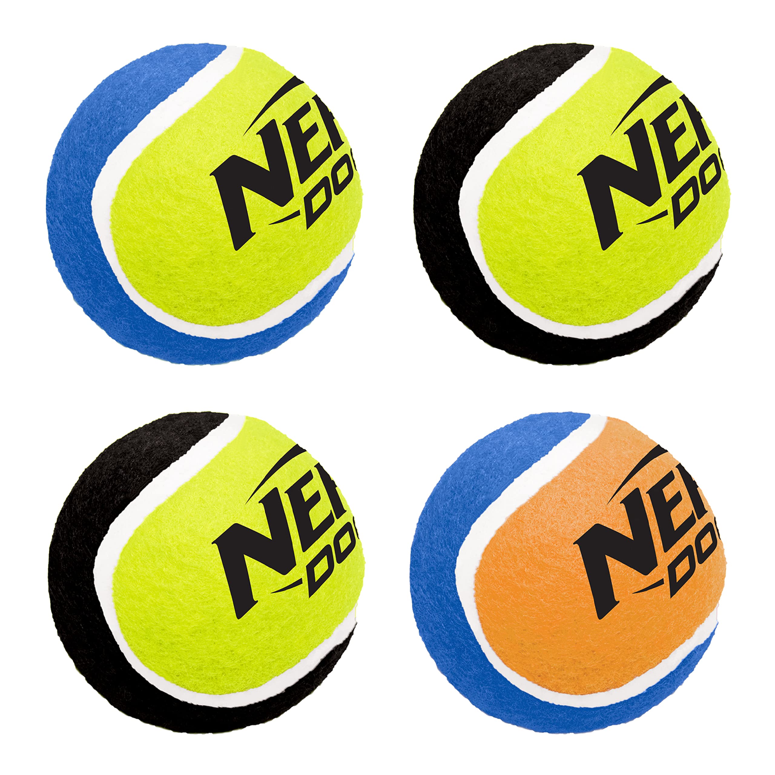 Nerf Dog 2.5In Squeak Tennis Ball 4-Pack, Multicolor