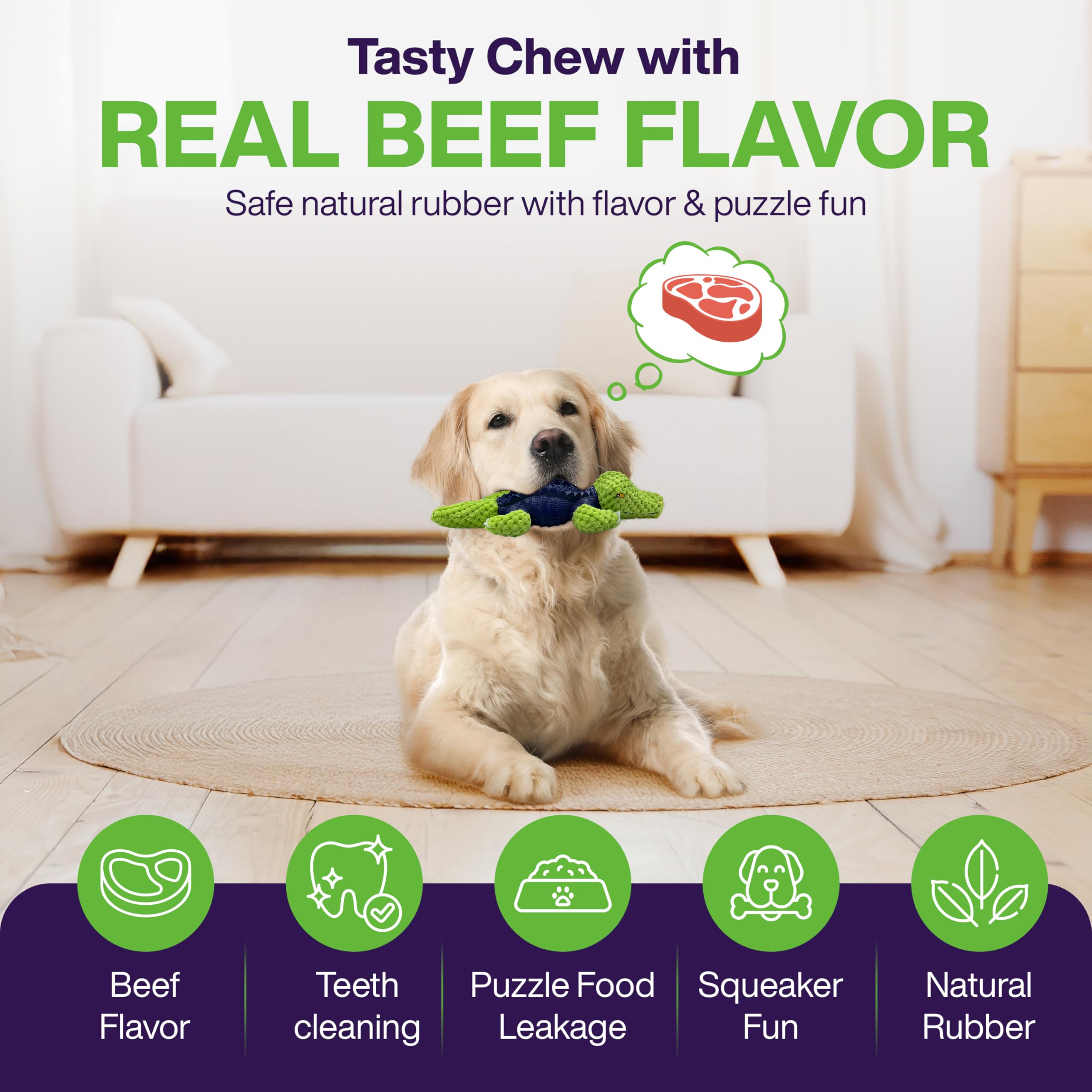 Dog Chew Toys for Small and Medium Breeds, Squeaky Dog Toys Plush, Interactive Dog Toys to Keep Them Busy, Alligator Dog Puzzle