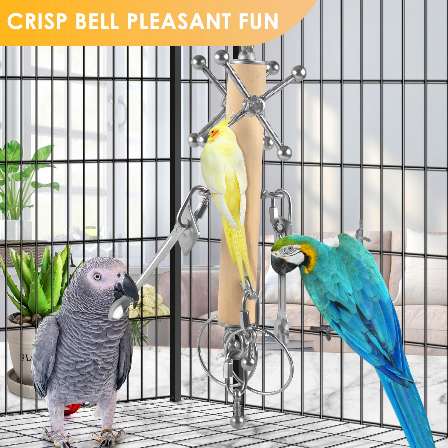 Katumo Bird Toys, Parrot Pull Spoons, Spinning Toys For Small To Large Parrots