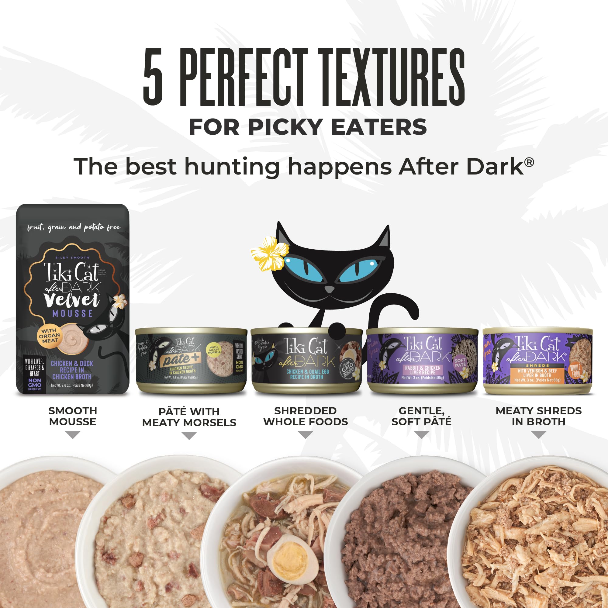 Tiki Cat After Dark Shreds Wet Cat Food, Venison & Beef Liver, 3 oz. Can (12 Count)