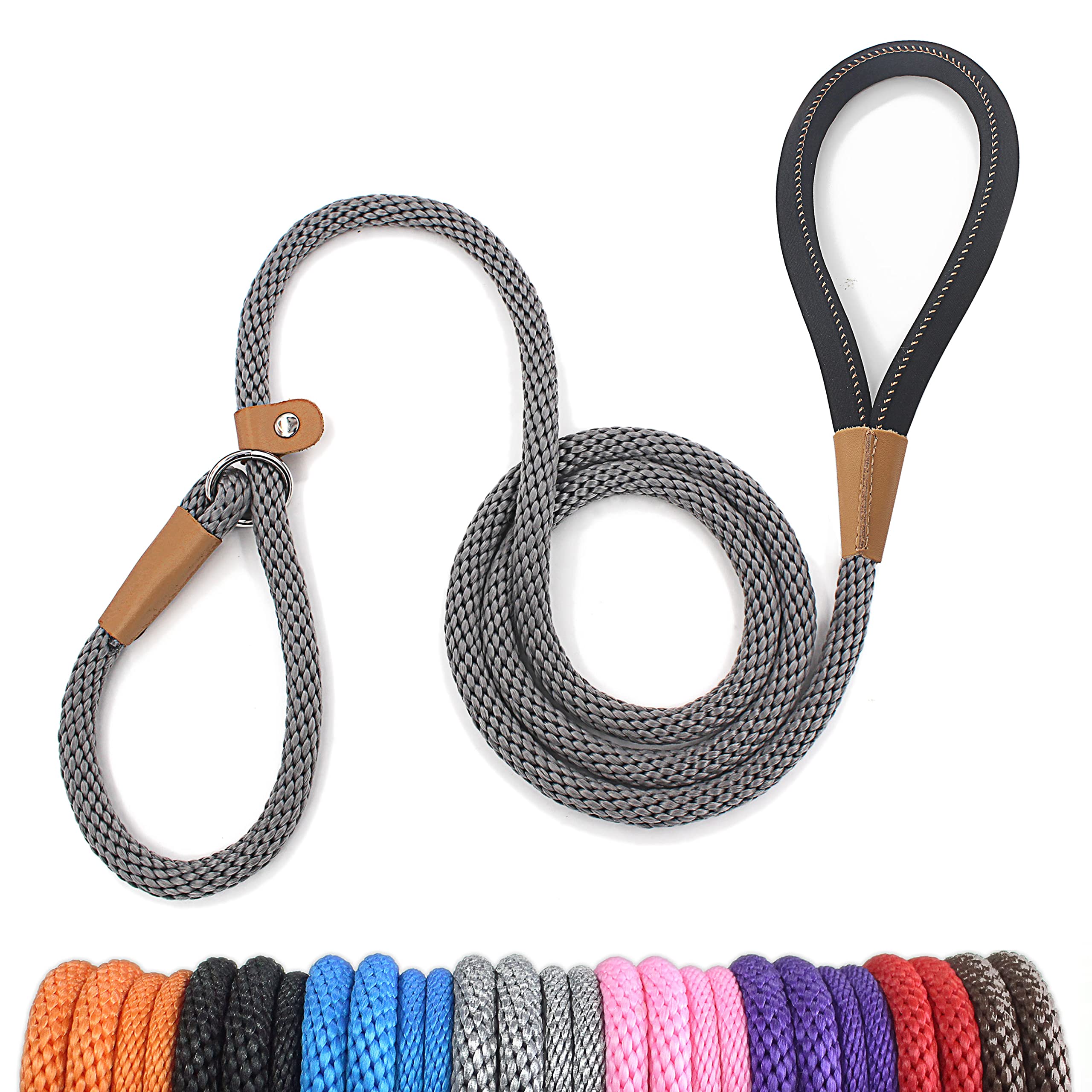 Lynxking 5 Ft Dog Leash Slip Lead 2 Pack Strong Heavy Duty Braided Dog Training Leash No Pull Training Lead Leashes For Medium Large And Small Dogs