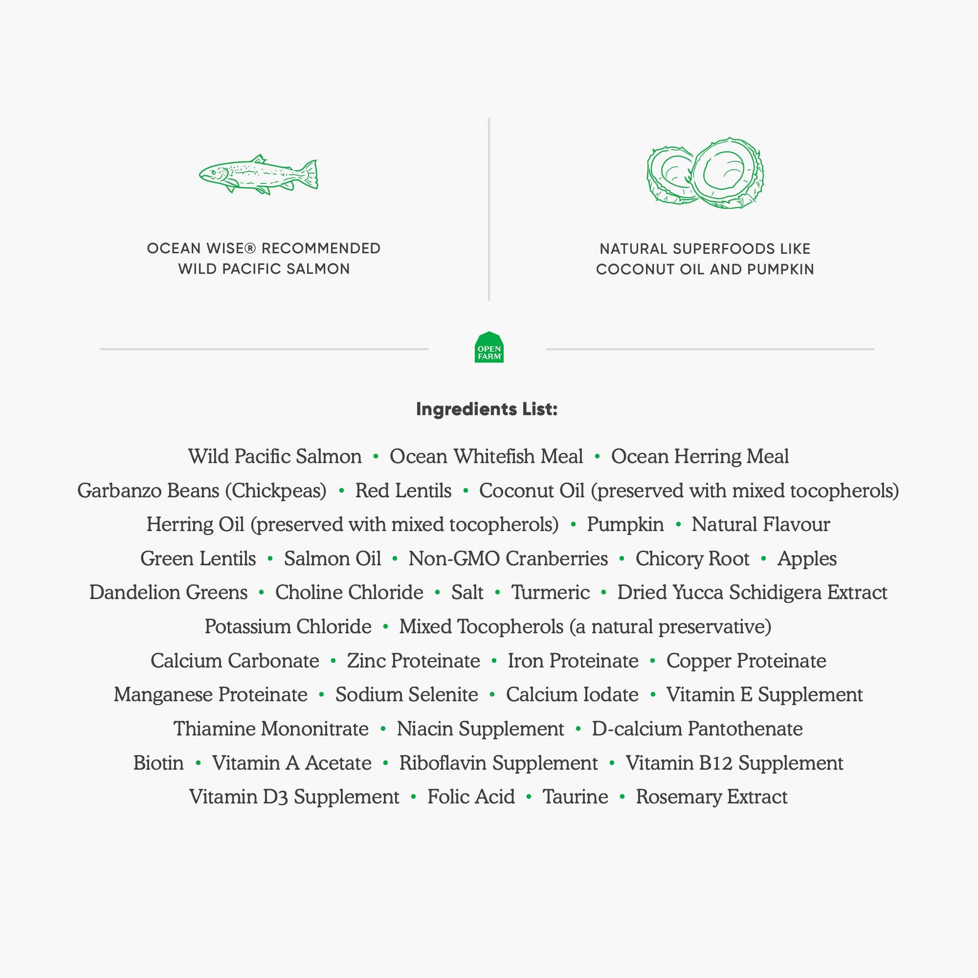 Open Farm Wild-Caught Salmon Grain-Free Dry Cat Food, Responsibly Sourced Pacific Salmon Recipe with Non-GMO Superfoods and No A