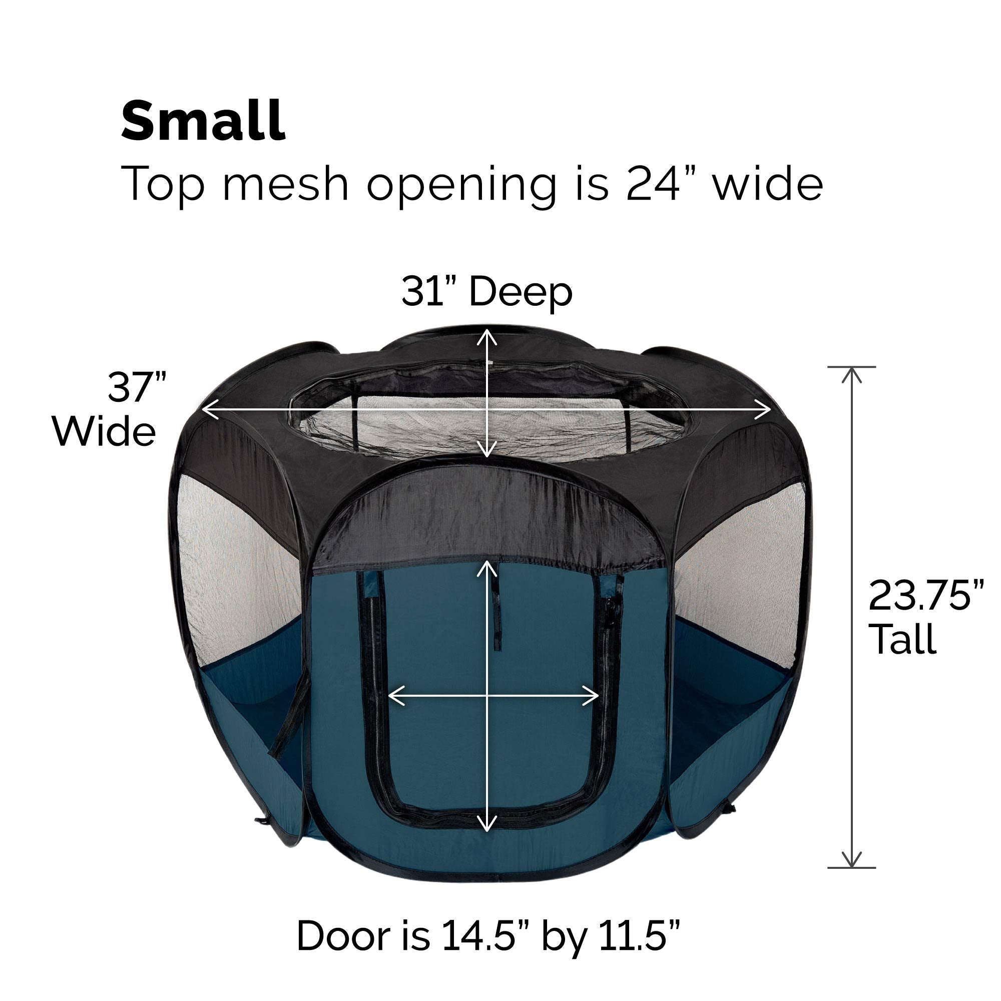 Furhaven Portable Dog Playpen Cat Tent, Pet Playground/Kennel Foldable Indoor Outdoor Zippered Puppy Crate - Sailor Blue, Small