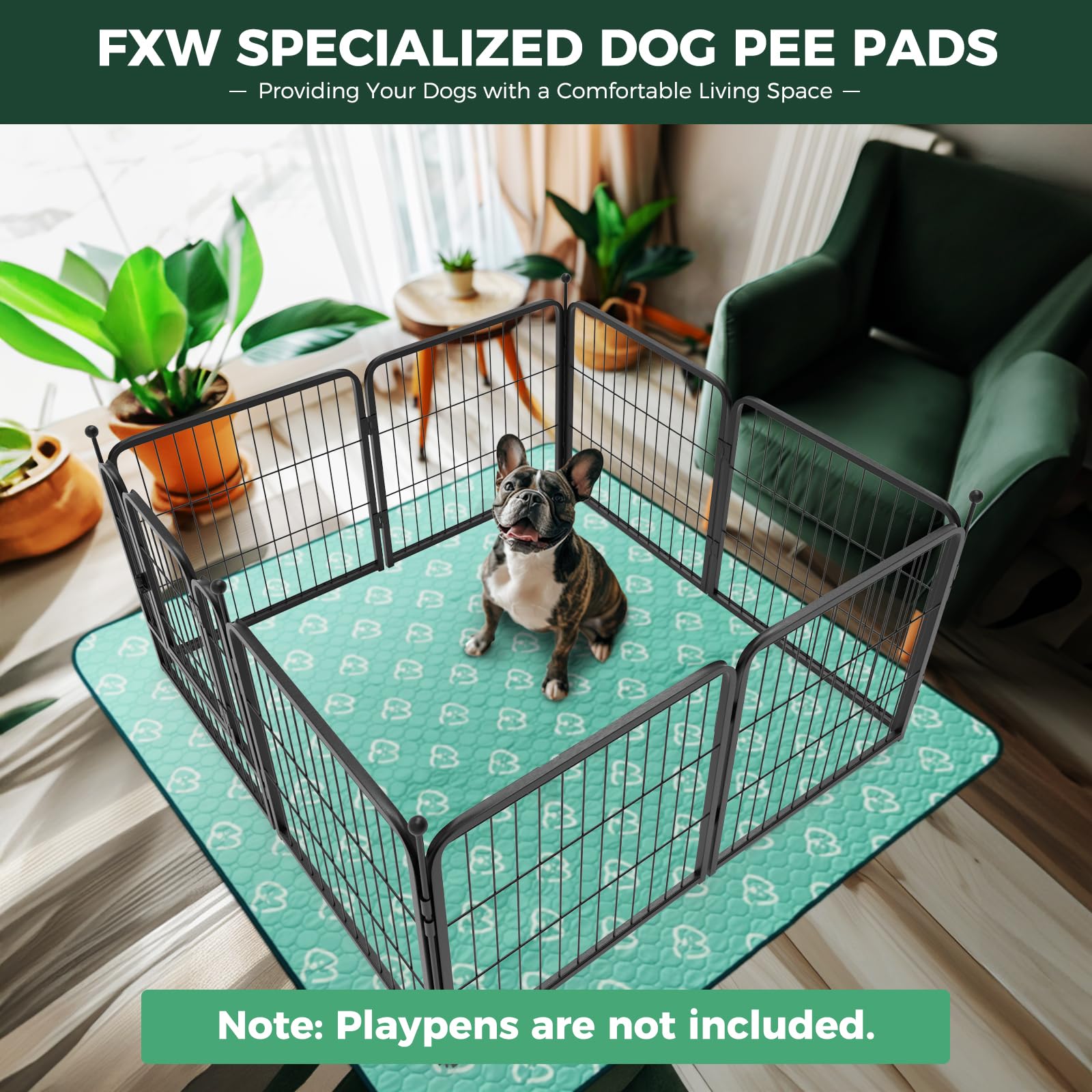 Fxw Washable Pee Pads For Dogs, Reusable Dog Pads With Super Absorbent Cotton, 63'' X 63'', Specifically Designed For 24'' 8 Pan