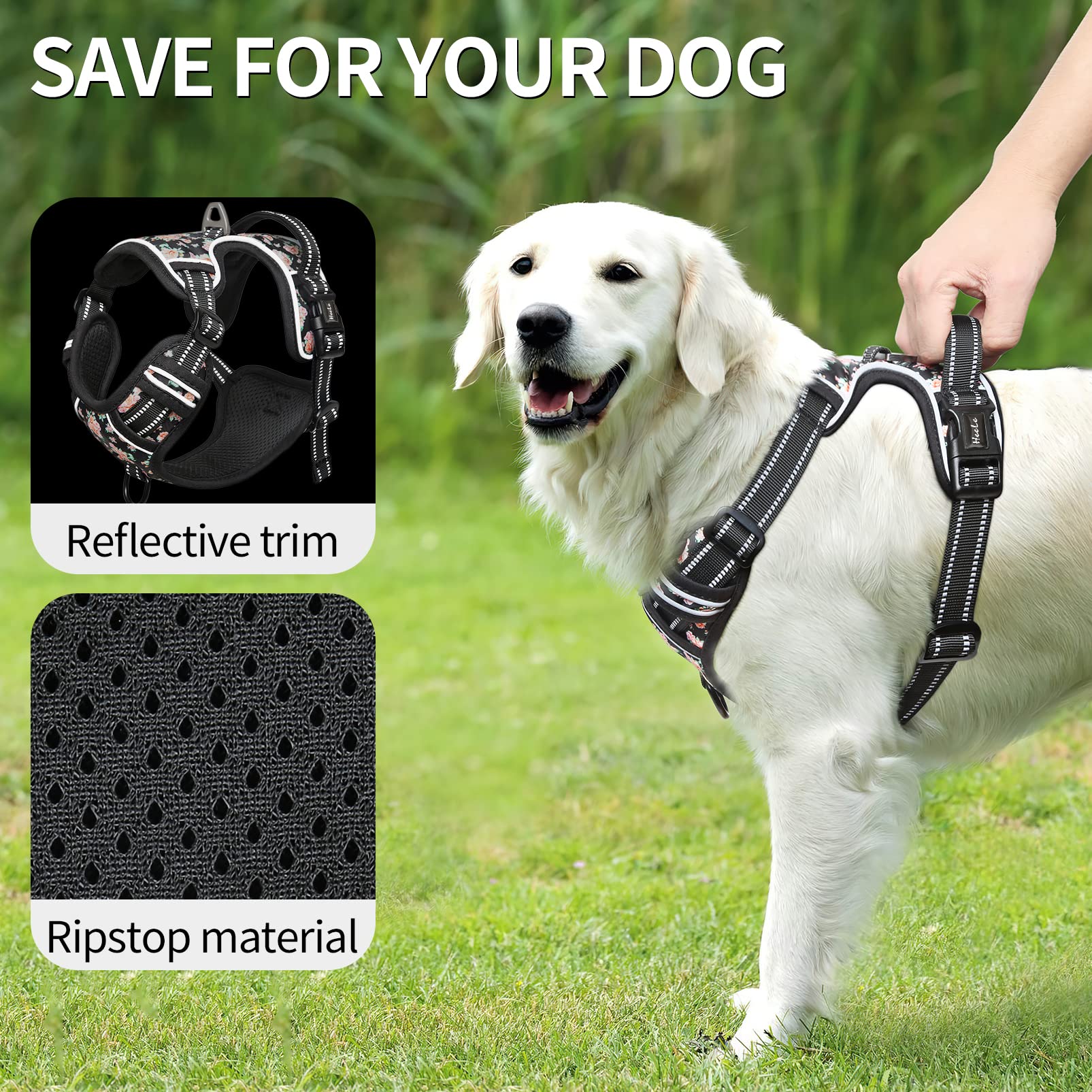 Heele Dog Harness Harness For Small Dogs No Pull Dog Vest Harness For Small Dog With Soft Padded Handle Reflective For Outdoor T