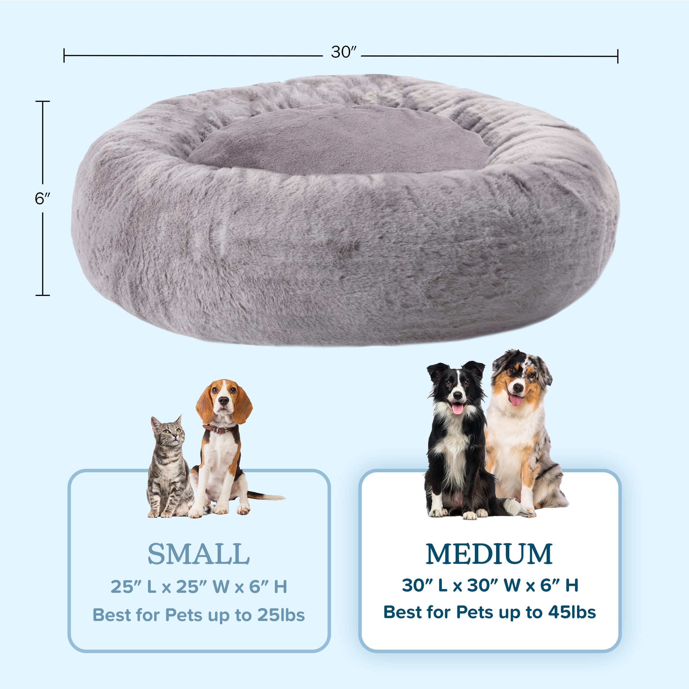 Petmaker Dog Bed - Donut Dog Bed And Cat Bed For Medium Pets - Dog Bed With Removable Washable Cover And Anti-Slip Bottom - Pupp